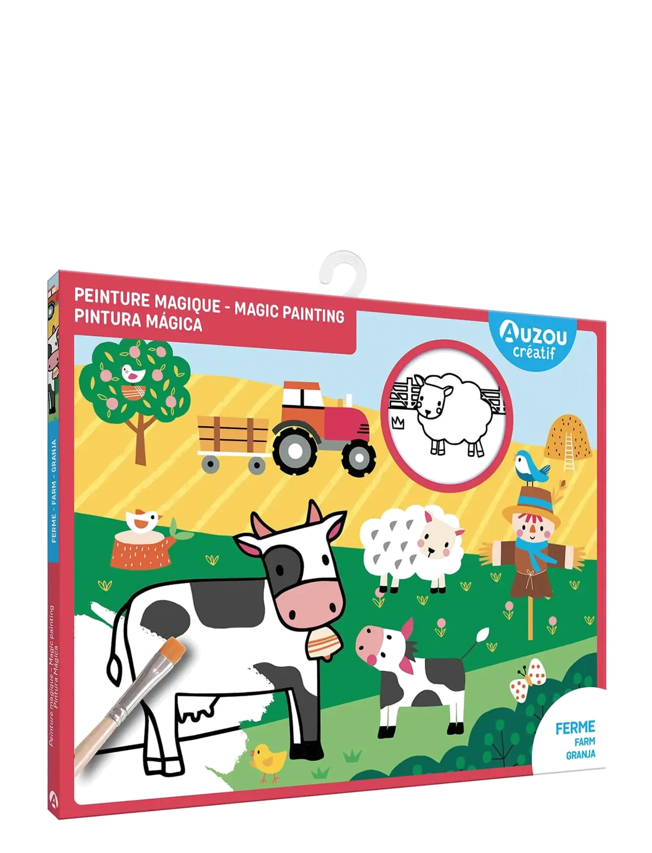 Auzou Magic Water Painting Farm, One Size, Drawing, Mehrfarbig/gemustert - Coloring & Craft Books, Kinder