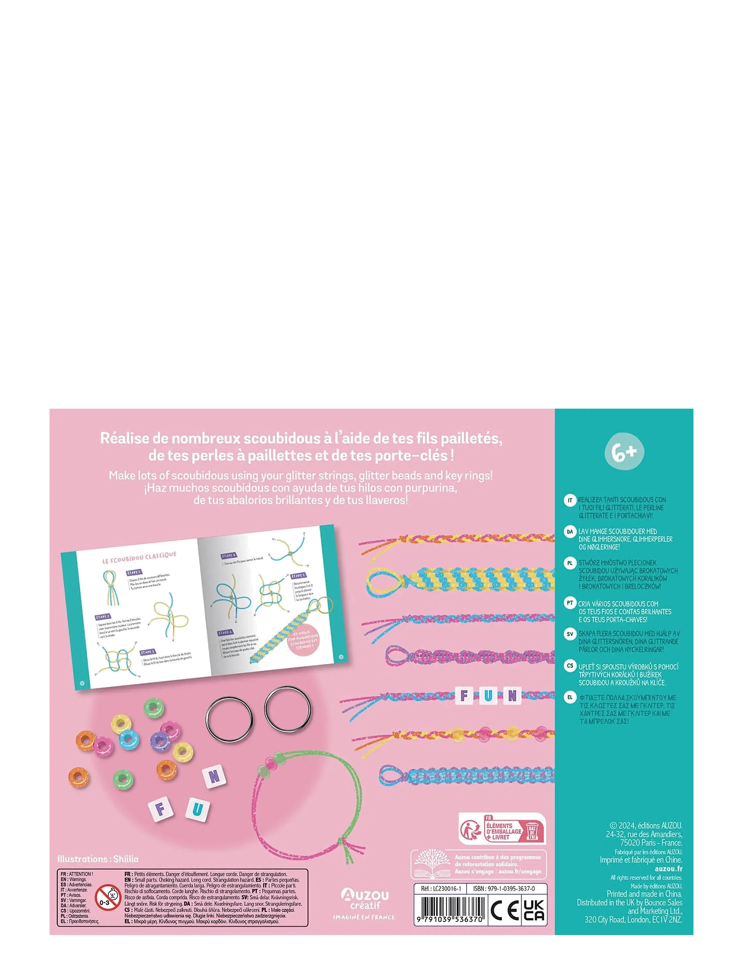 Auzou - Activity Kit - Glitter Scoubidou Bracelets - bastelset - multi - 2