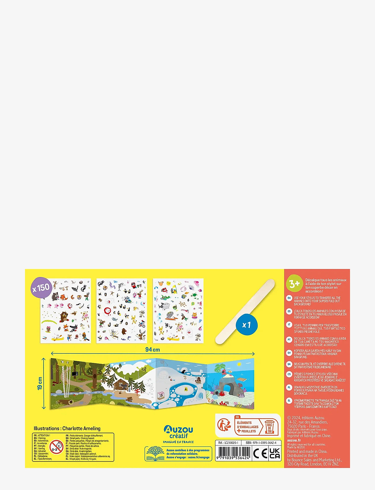 Auzou - Activity Kit - Transfer Stickers 150 pcs - klistermærker - multi - 1