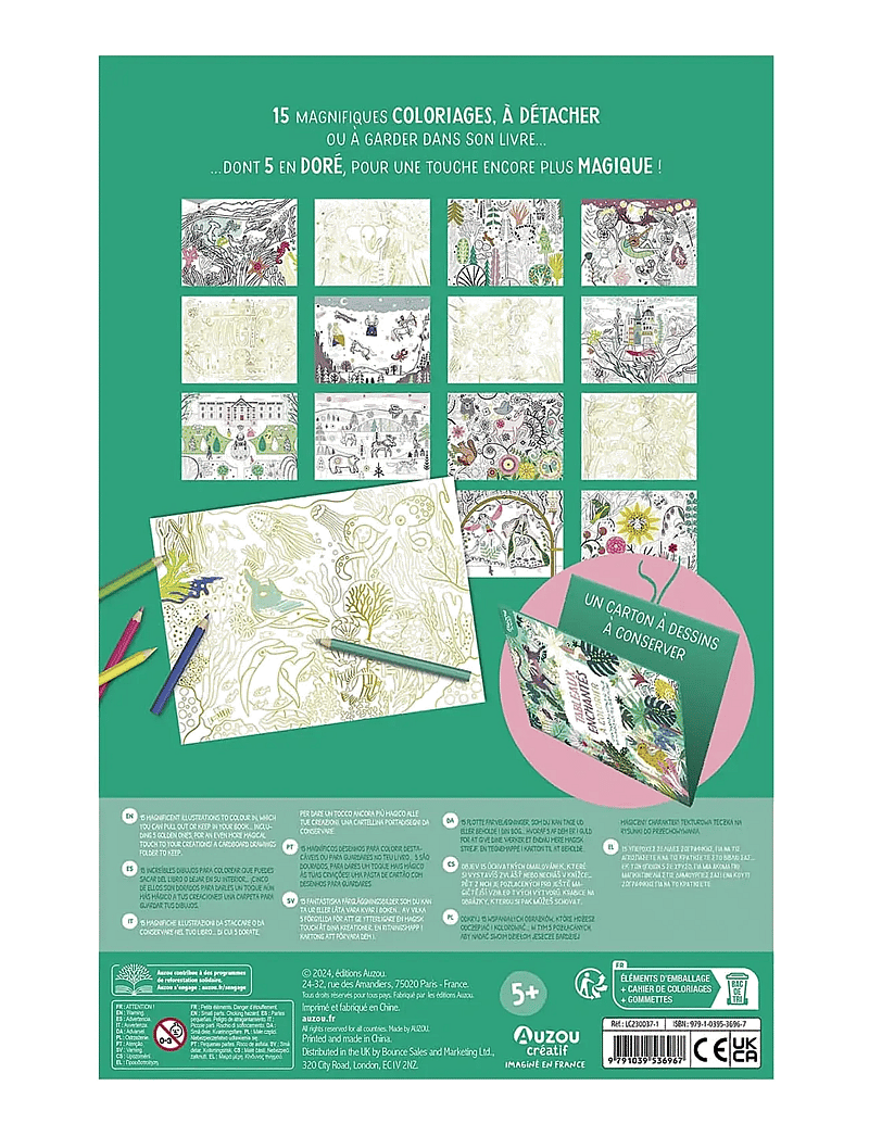 Auzou - Colouring Book - Enchanted Paintings - värvimis- & käsitööraamatud - multi - 2