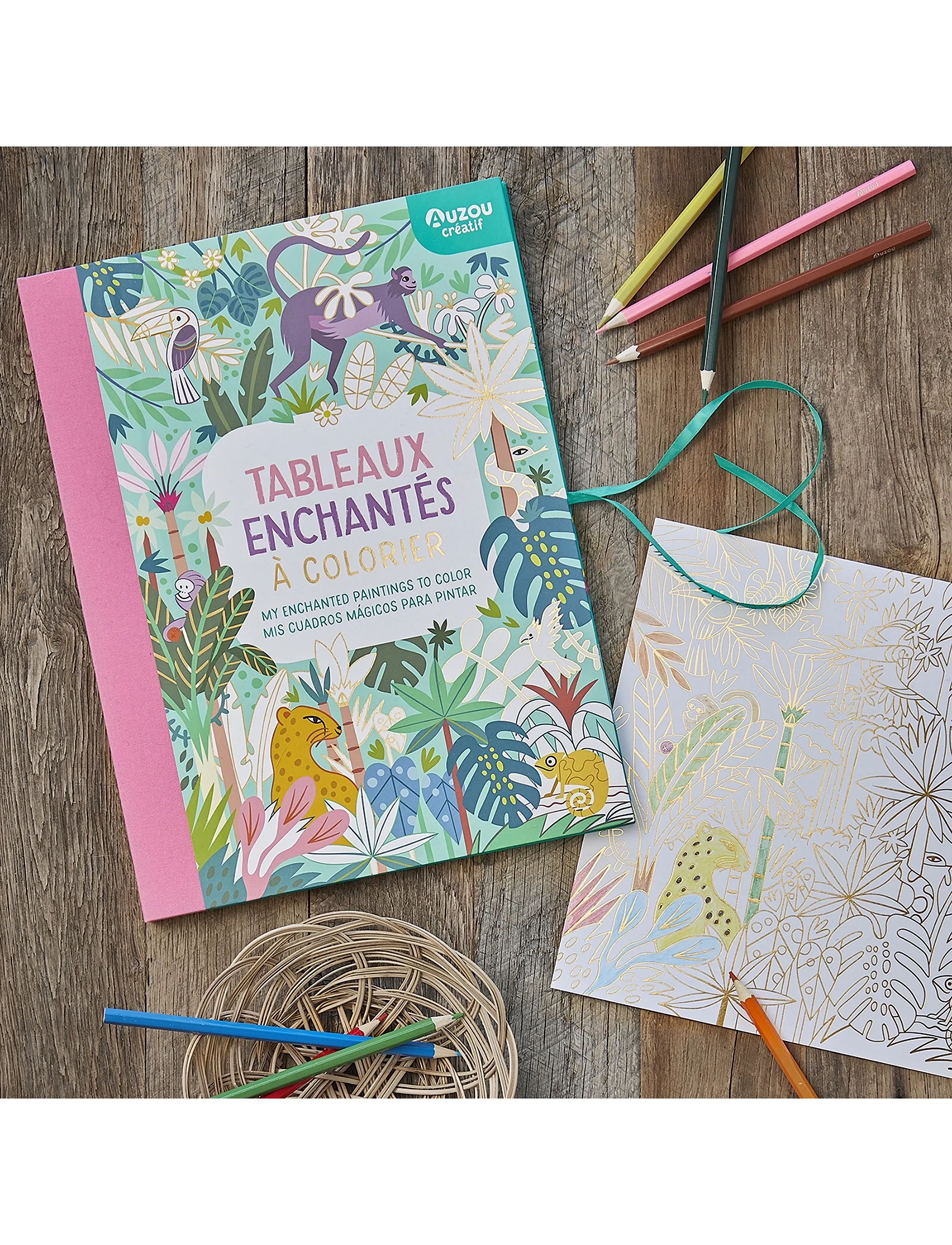 Auzou Colouring Book Enchanted Paintings, One Size, Drawing, Mehrfarbig/gemustert - Coloring & Craft Books, Kinder