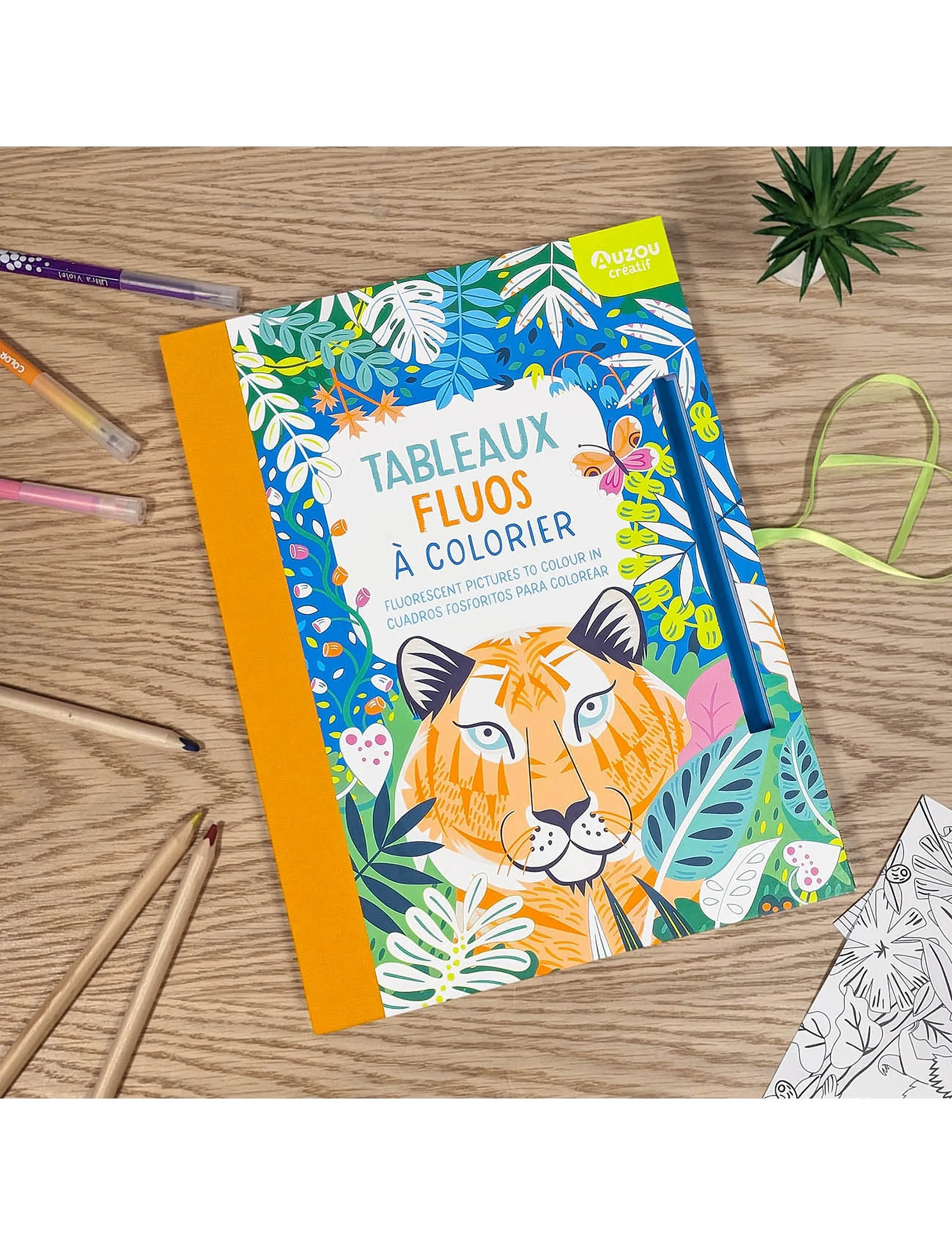 Auzou Colouring Book Fluorescent Paintings, One Size, Drawing, Mehrfarbig/gemustert - Coloring & Craft Books, Kinder