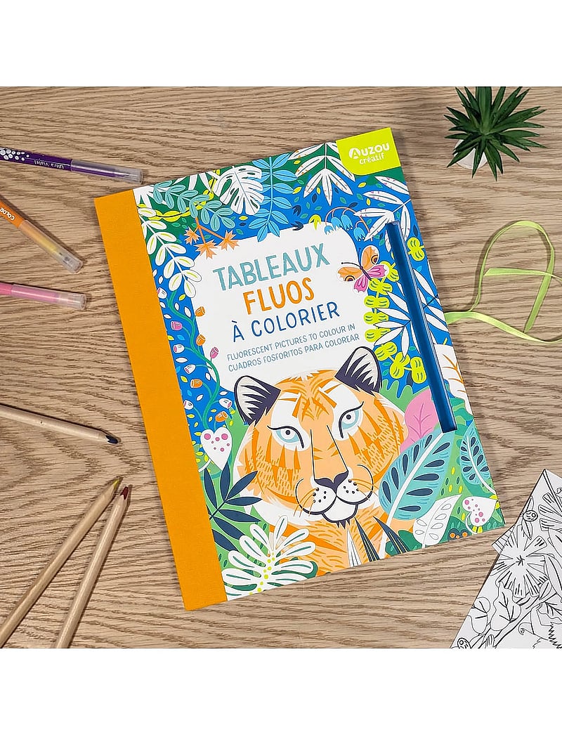 Auzou - Colouring Book - Fluorescent Paintings - värvimis- & käsitööraamatud - multi - 0
