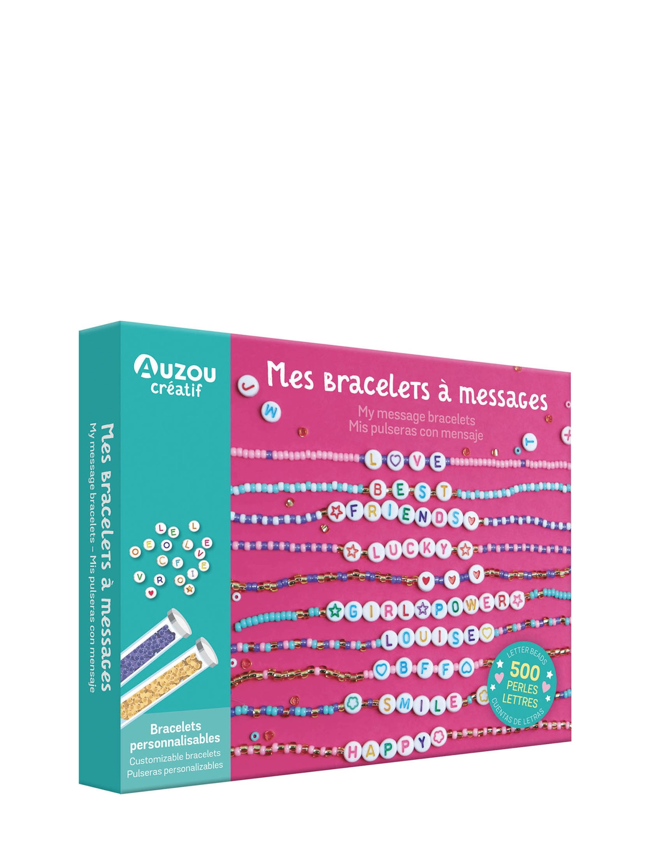 Auzou Activity Kit - Message Bracelets - 4 for 3 - PINK / multi