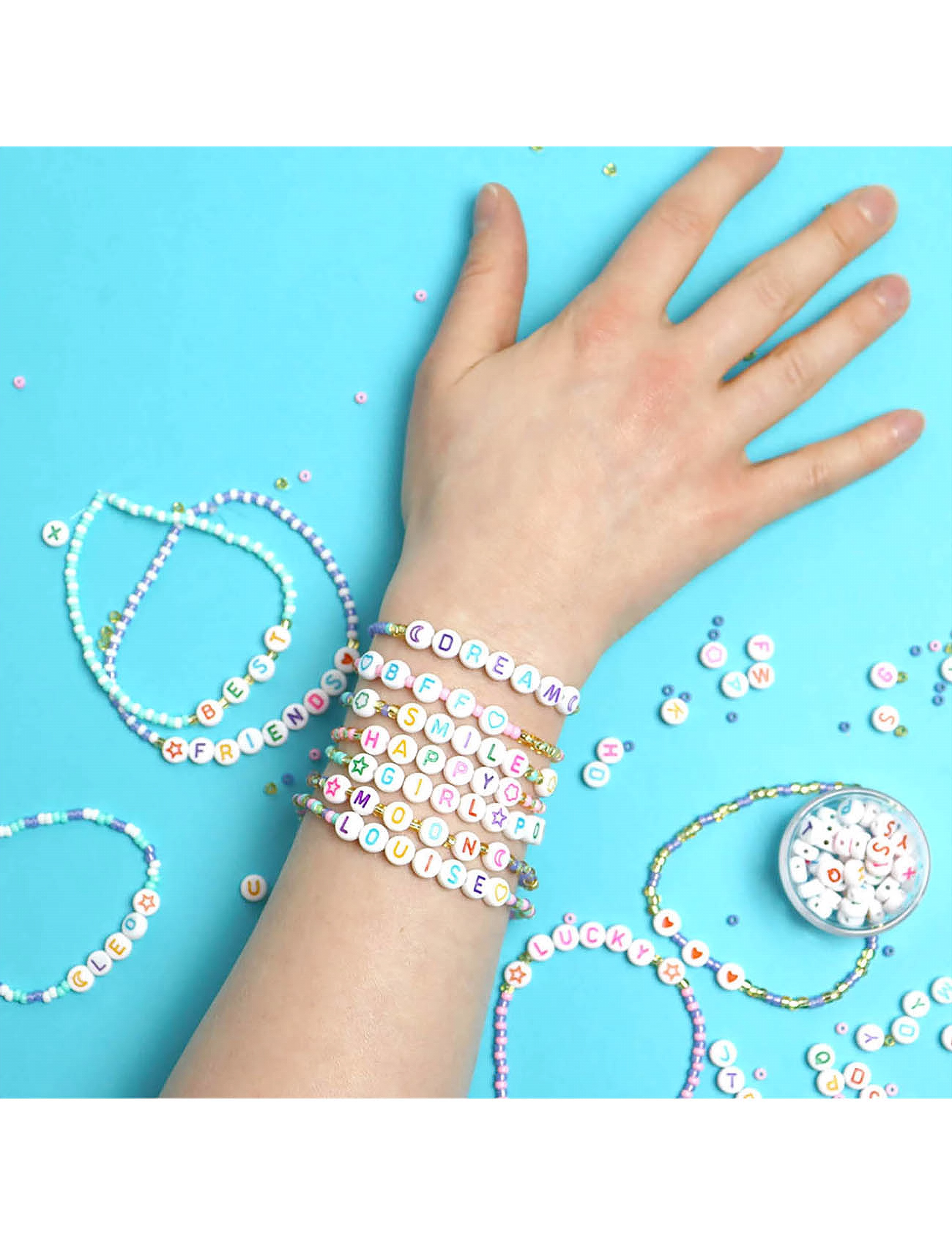 Auzou Activity Kit Message Bracelets, One Size, Craft, Mehrfarbig/gemustert - Pearls, Kinder
