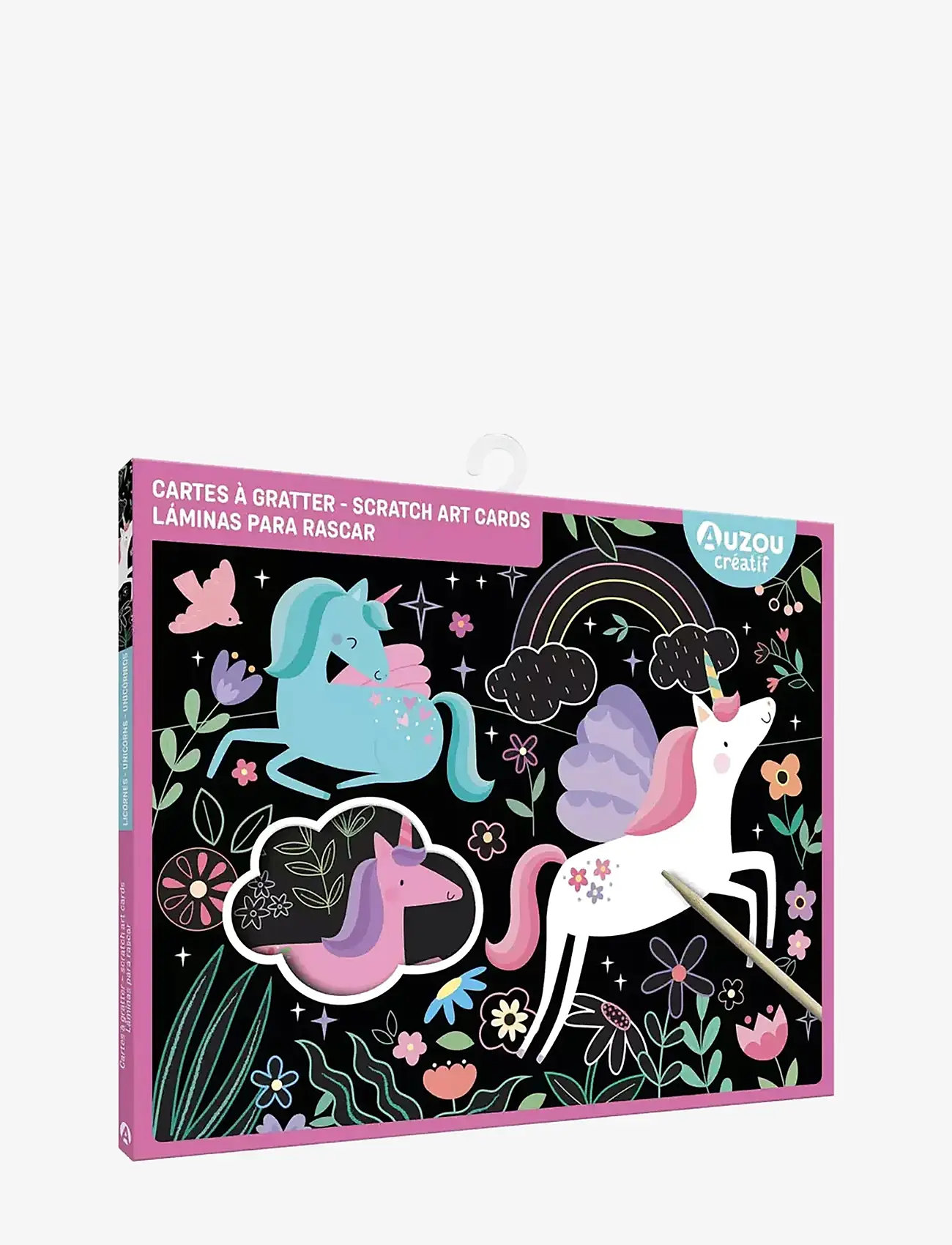 Auzou - Scratch Art Cards - Unicorns - pysselset - black - 0