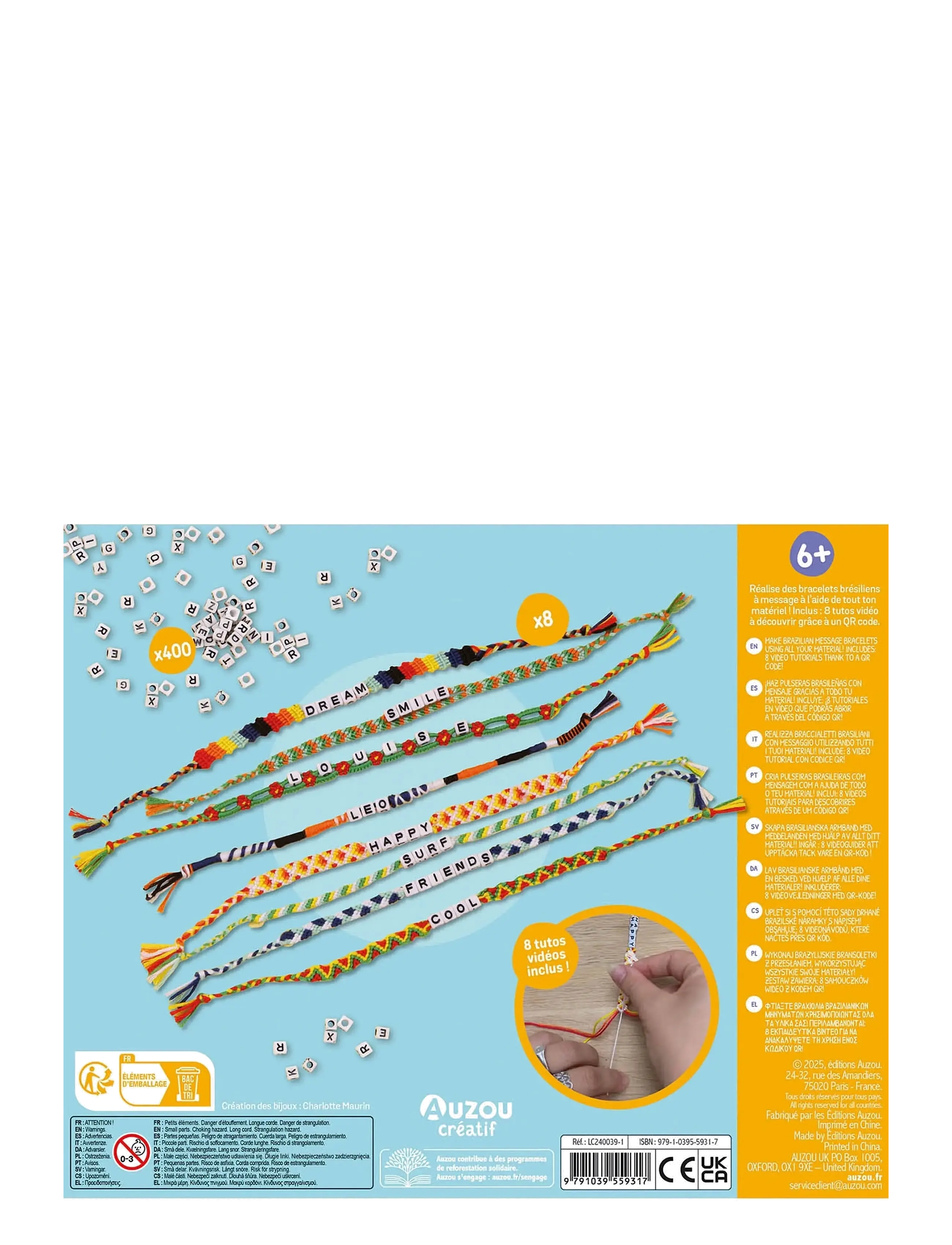 Auzou - Artist Kit - Brazilian Message Bracelets - bastelset - multi - 1