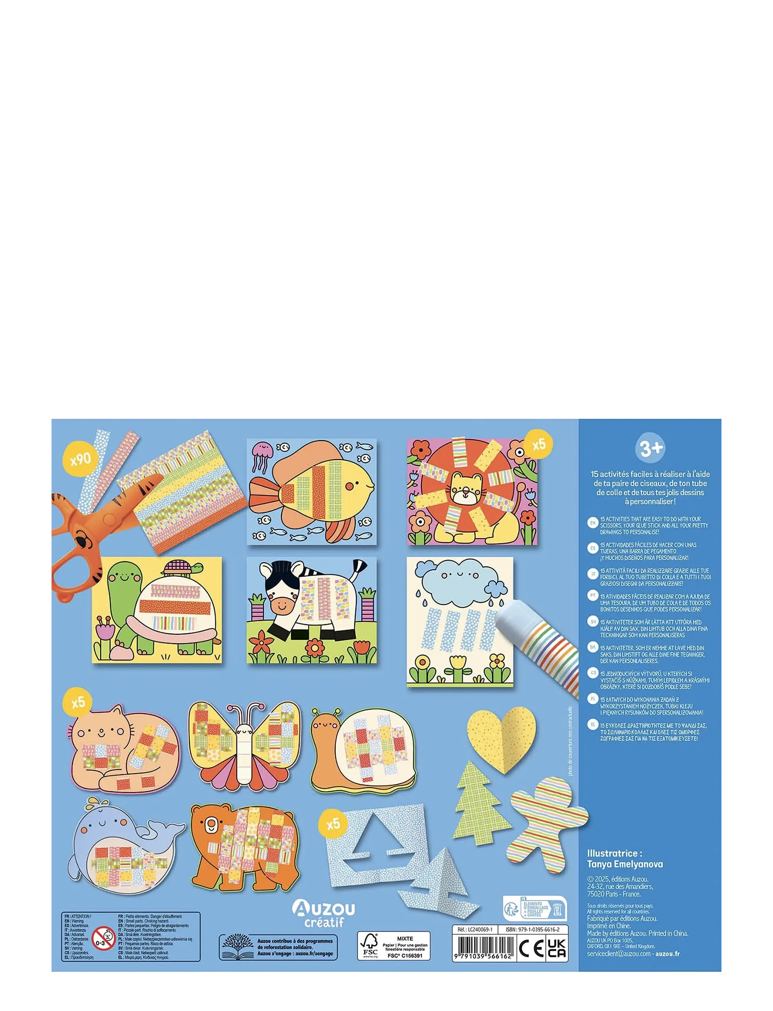 Auzou - Artist Kit - Cutting and Creating - Animals - rankdarbių rinkinys - multi - 2