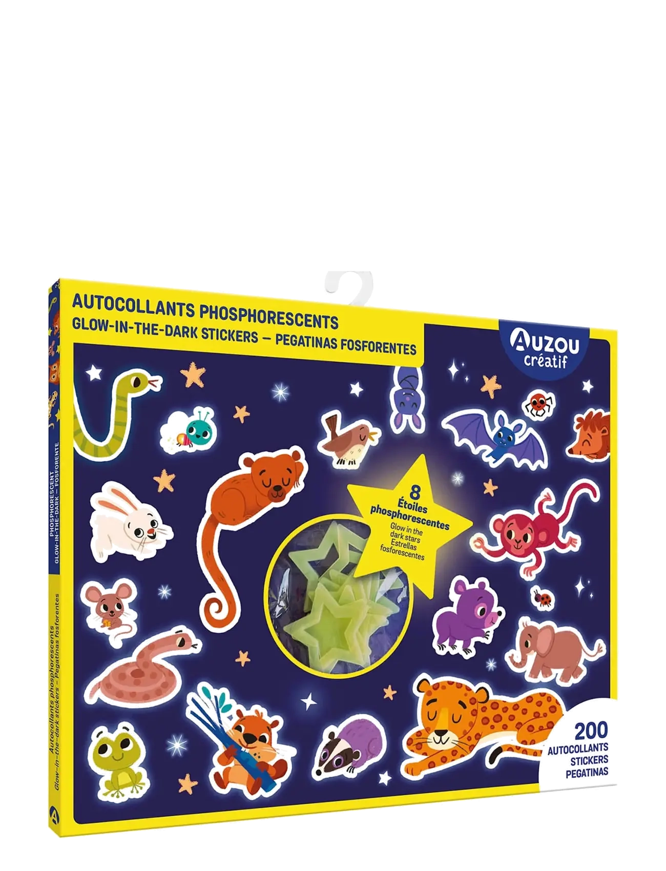 Auzou Activity Kit Stickers 200 Pcs Glow In The Dark, One Size, Craft, Mehrfarbig/gemustert - Stickers, Kinder