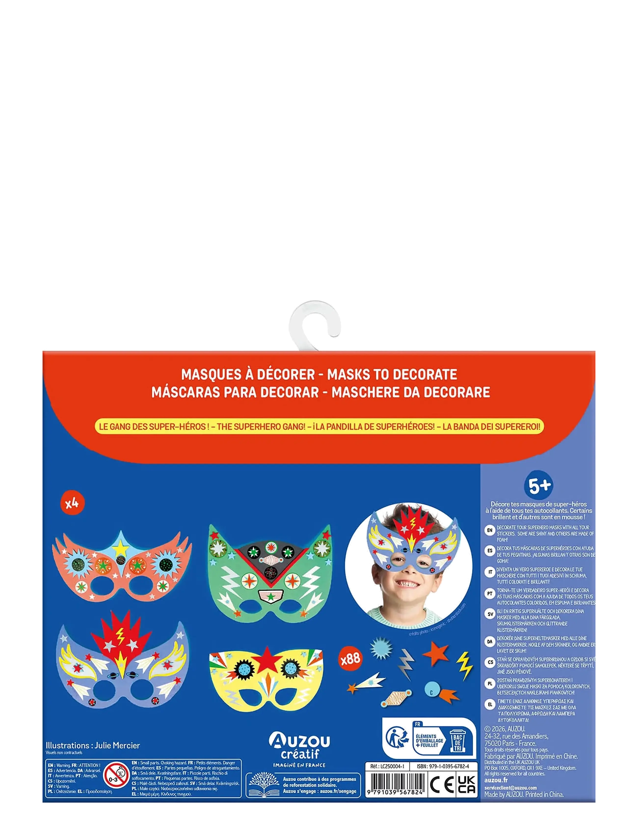 Auzou - Activity Kit - Masks to Decorate - Superheroes - kreasæt - multi - 1