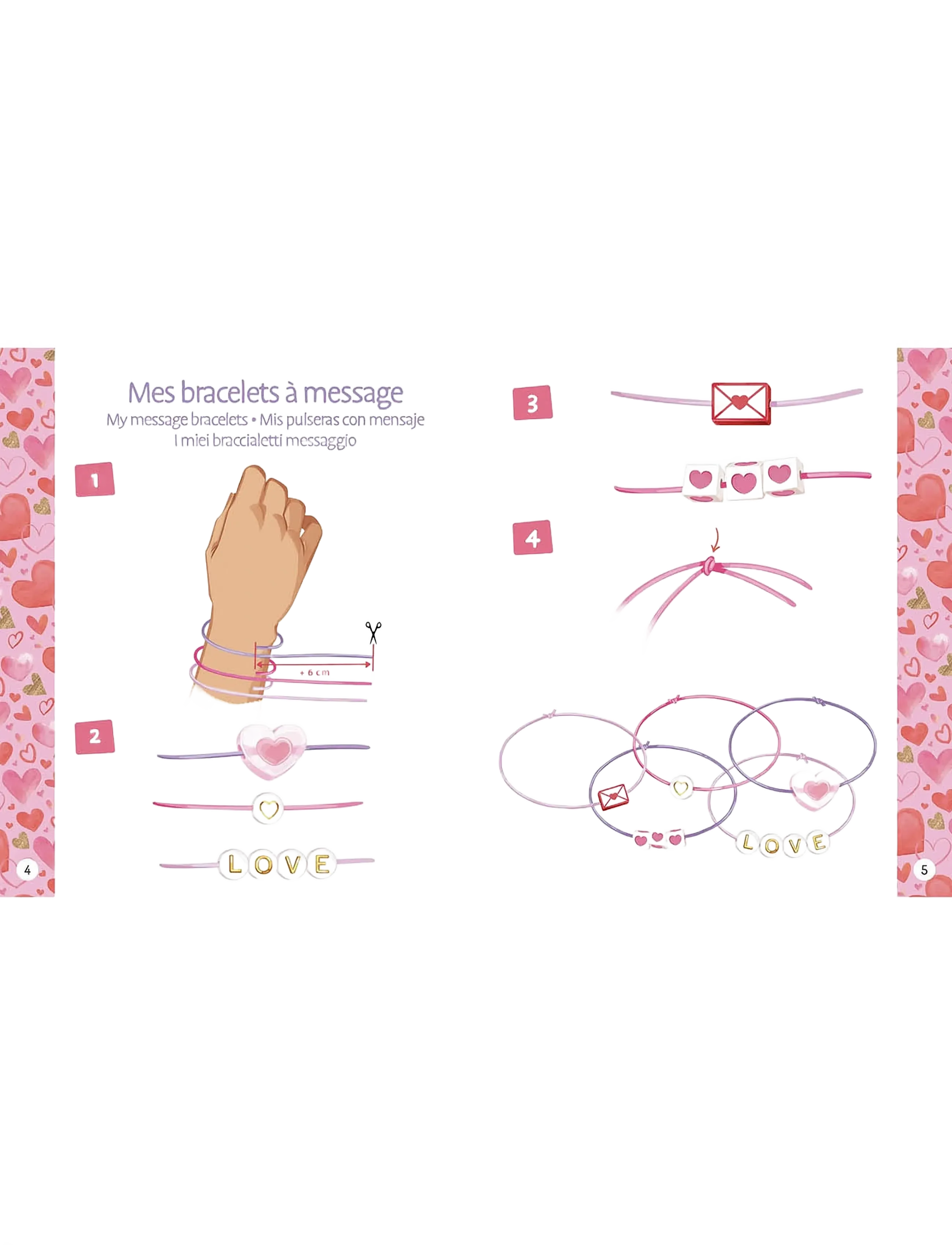 Auzou Jewellery Factory Love Bracelets, Børn, Jewellery & Tilbehør, Multi/mønstret, Str: ONE SIZE