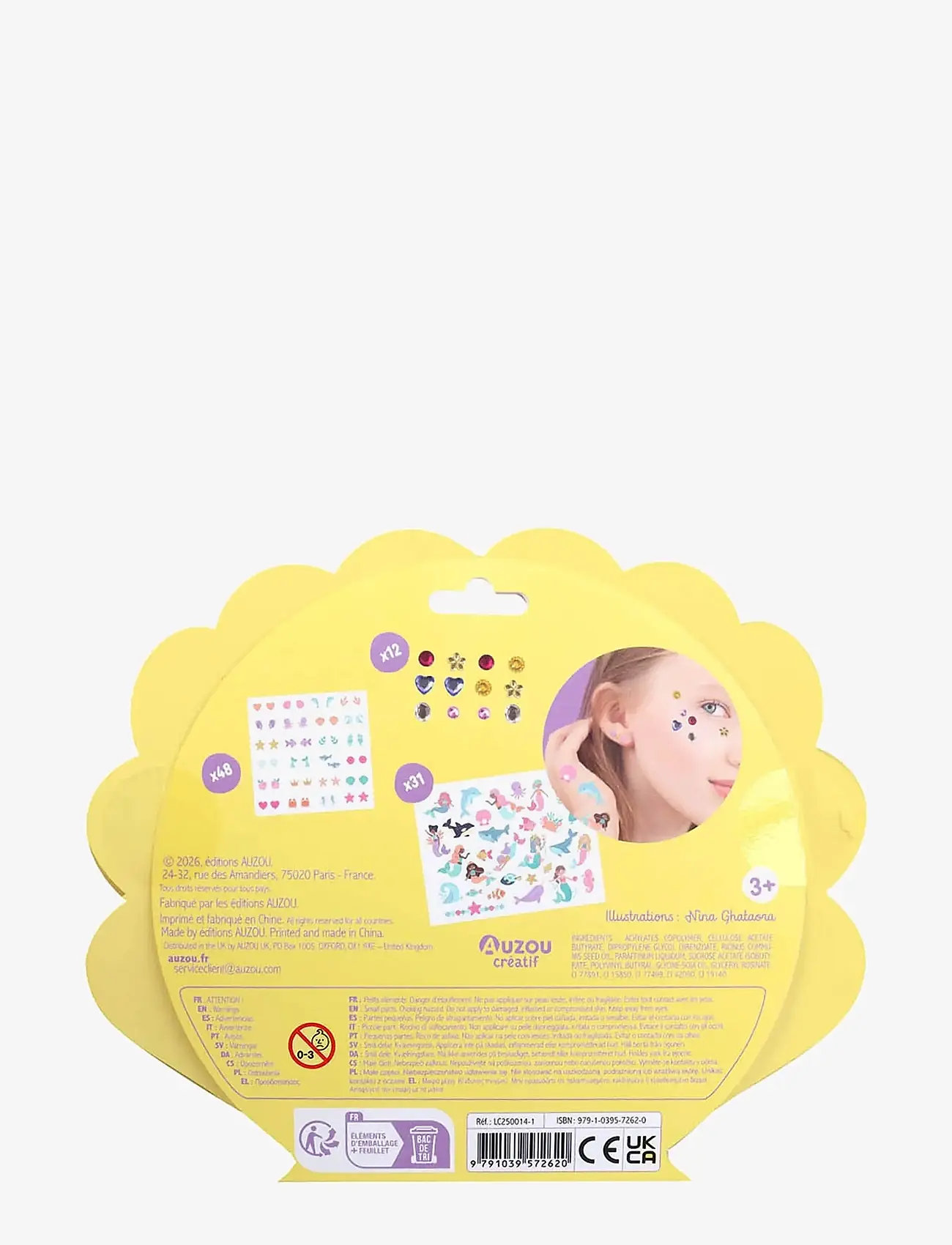 Auzou - Total look - Tattoos Ear stickers Face strass - Mermaid - zestaw kraftowy - multi - 2