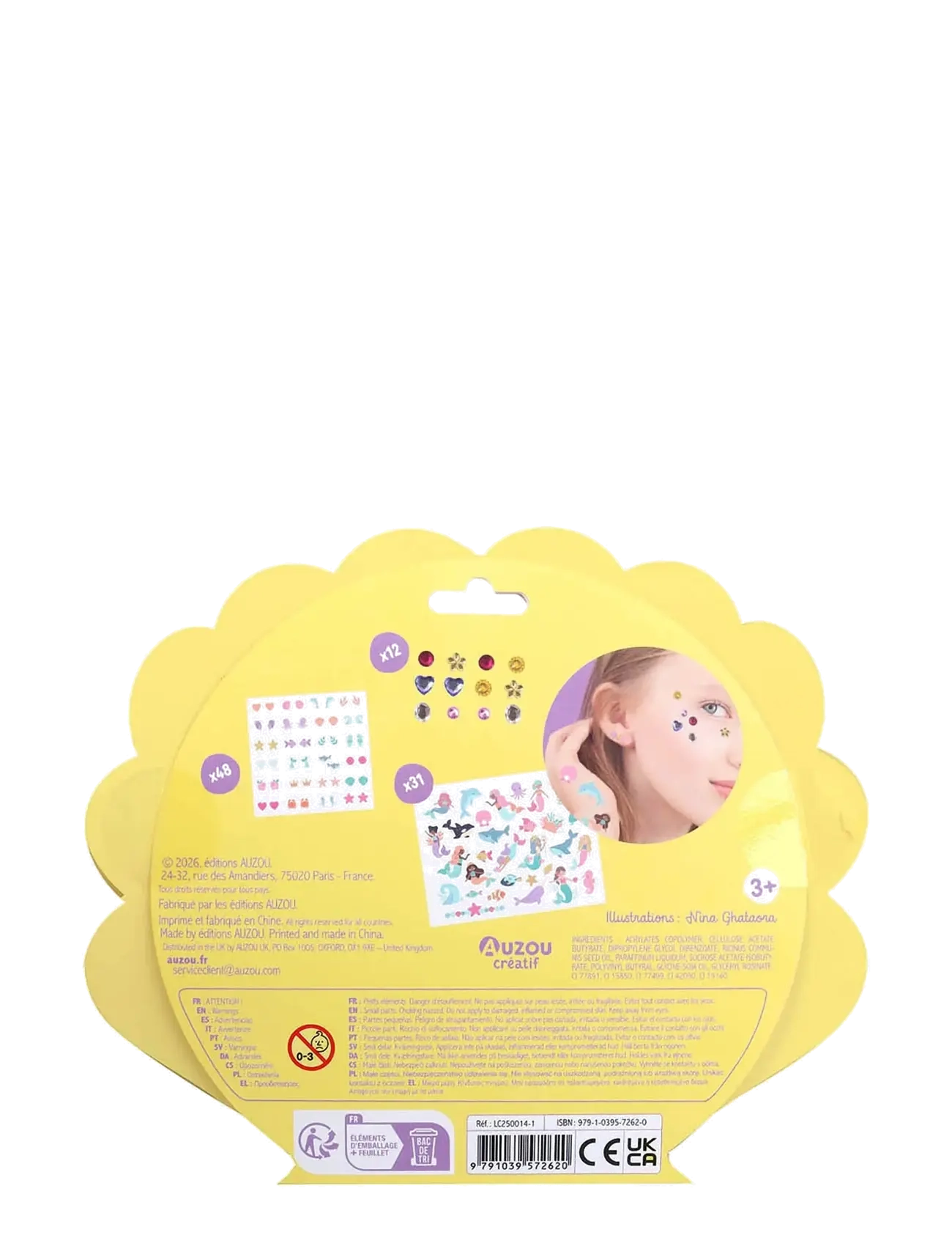 Auzou - Total look - Tattoos Ear stickers Face strass - Mermaid - käsitöökomplekt - multi - 2