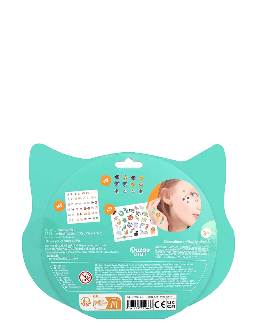 Auzou - Total look - Tattoos Ear stickers Face strass - Animals - käsitöökomplekt - multi - 2