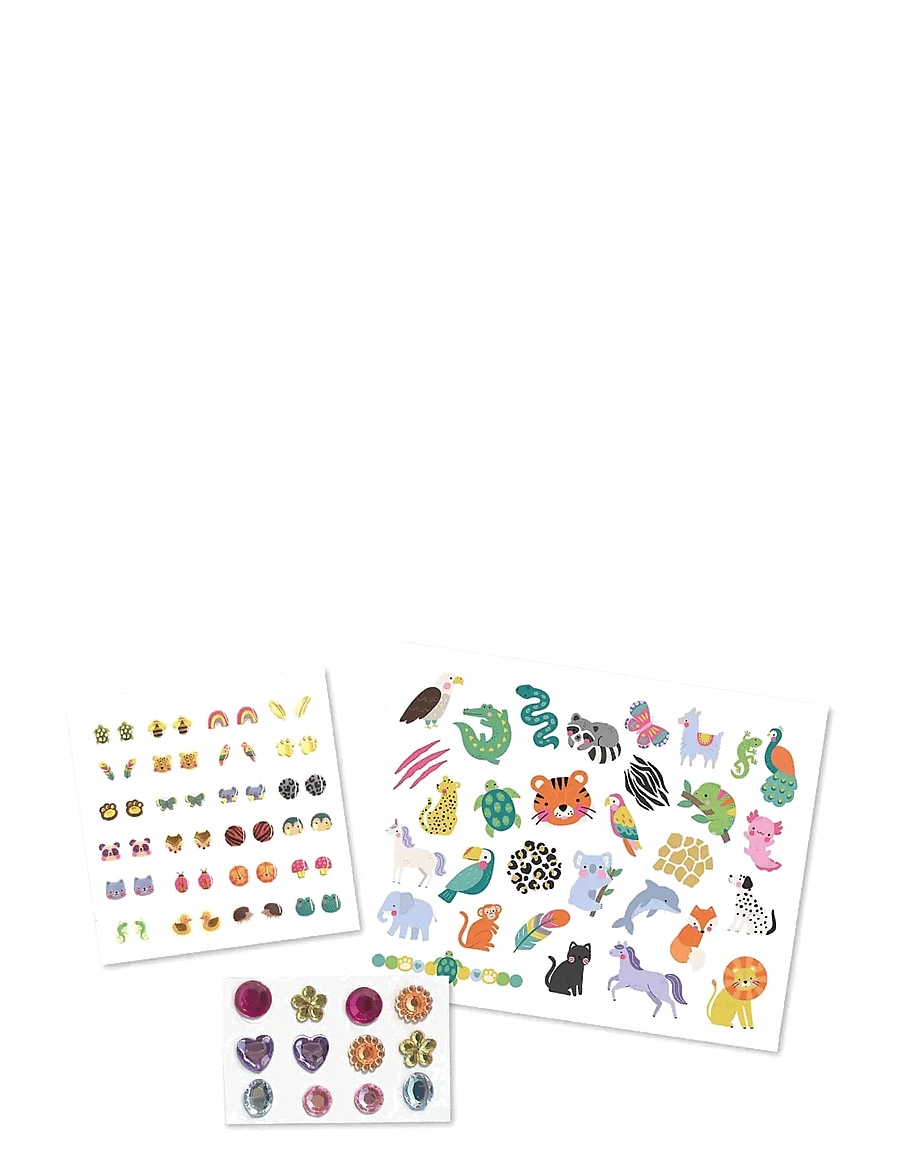 Auzou - Total look - Tattoos Ear stickers Face strass - Animals - käsitöökomplekt - multi - 3