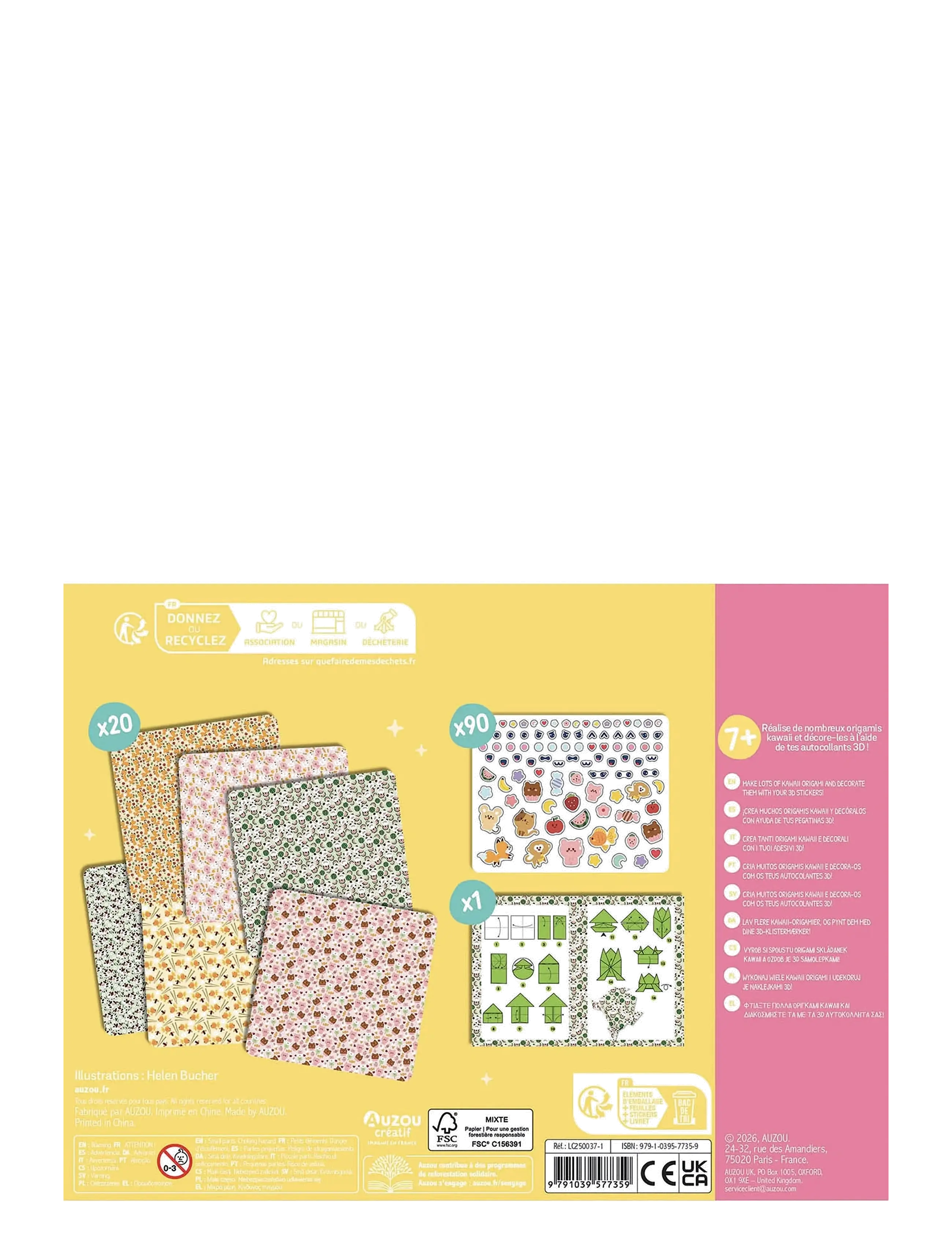 Auzou - Activity Kit - Kawaii Origami - bastelset - multi - 1