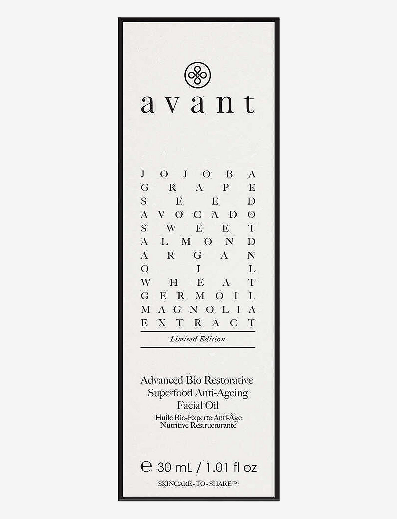 Avant Skincare - Advanced Bio Restorative Superfood Facial Oil (Anti-Ageing) - ansigtsolier - no color - 2