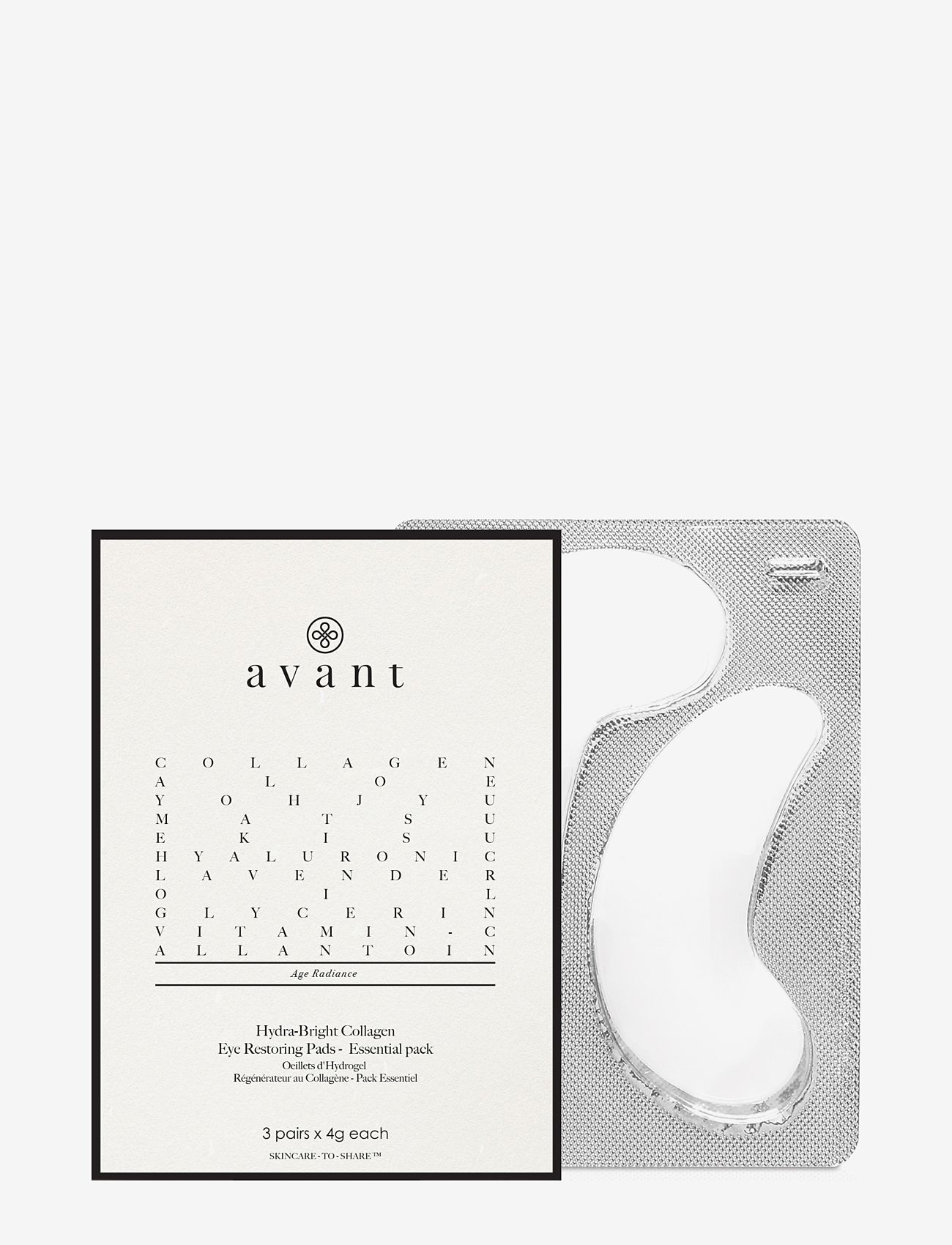 Avant Skincare - Essential Pack - Hydra-Bright Collagen Eye Restoring Pads - Øjenmasker - no color - 1