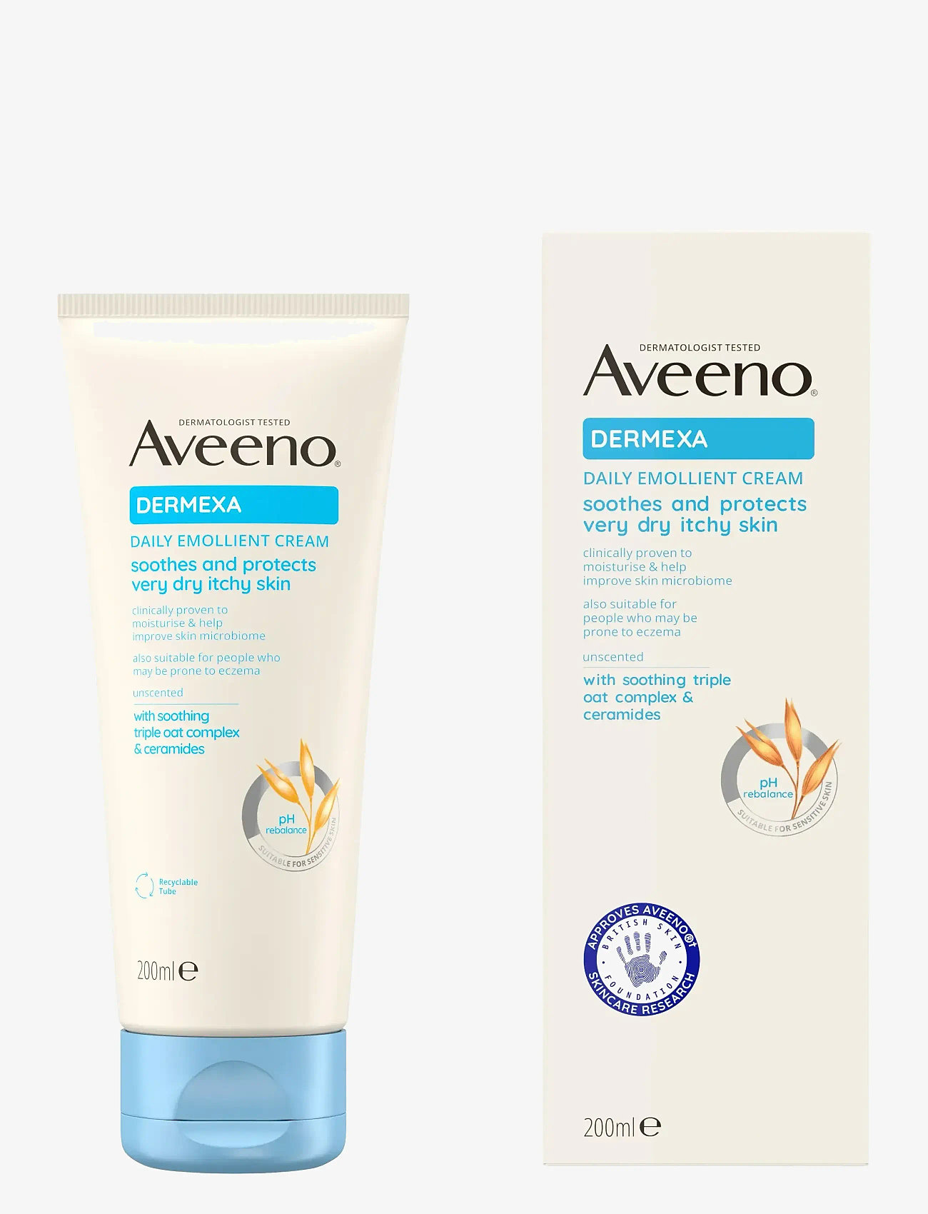 Aveeno - Aveeno Dermexa Daily Emollient Cream 200 ml - lotion & creme - clear - 0