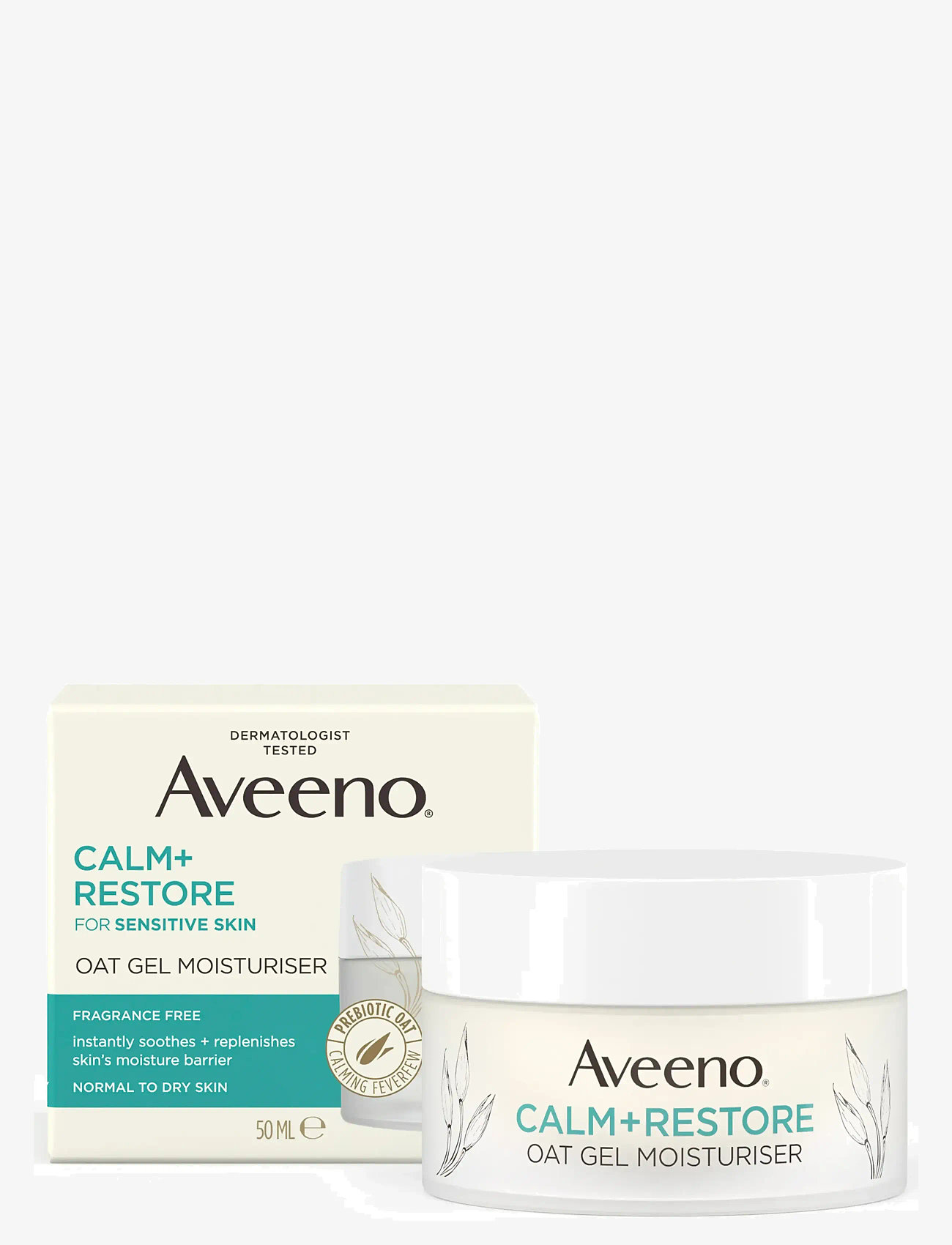Aveeno - Aveeno CALM+RESTORE Oat Gel Moisturiser 50 ml - fuktkrämer - clear - 0
