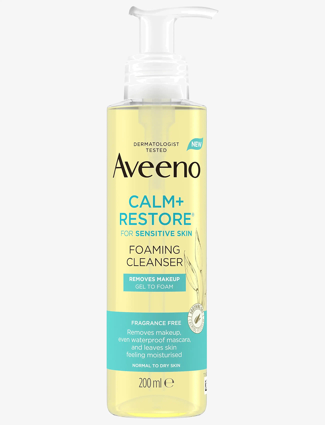 Aveeno - Aveeno CALM+RESTORE Foaming Cleanser 200ml - makeupfjernere - clear - 0