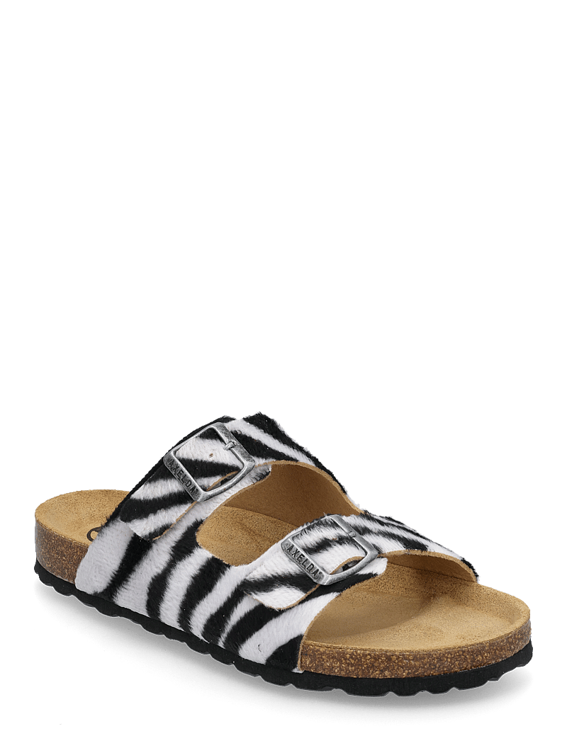 Axelda - Charlie - platta sandaler - zebra - 0