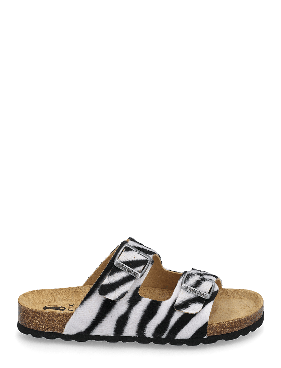 Axelda - Charlie - platta sandaler - zebra - 1