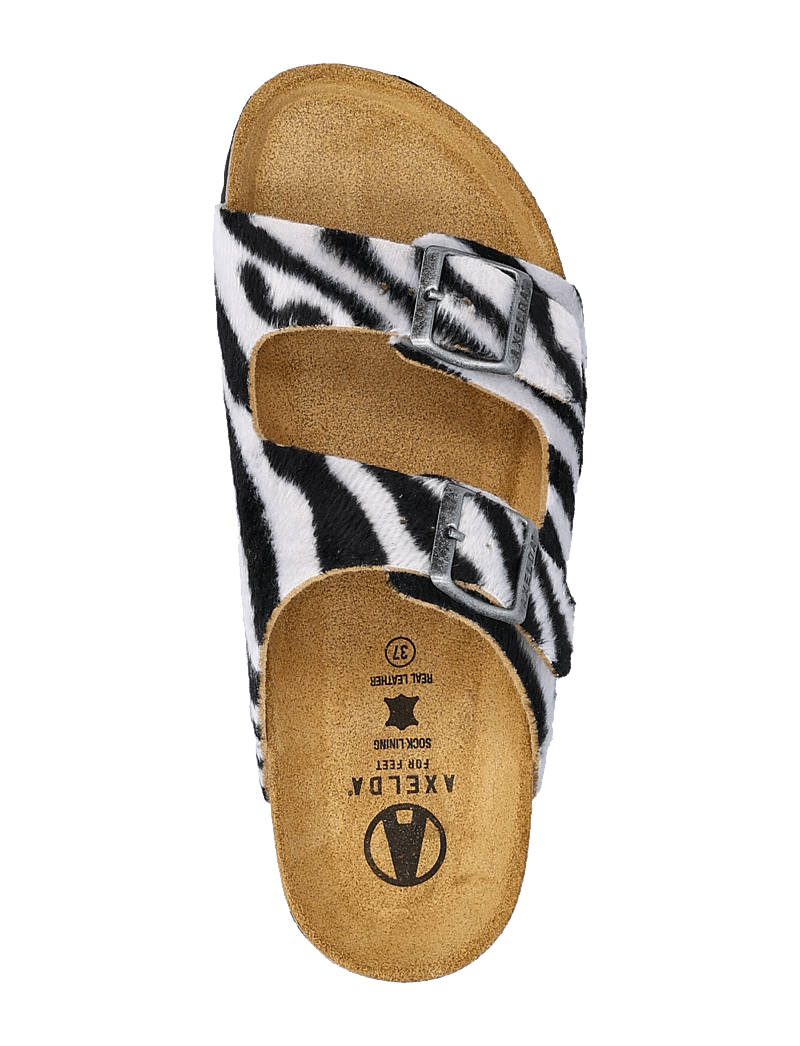Axelda - Charlie - platta sandaler - zebra - 3