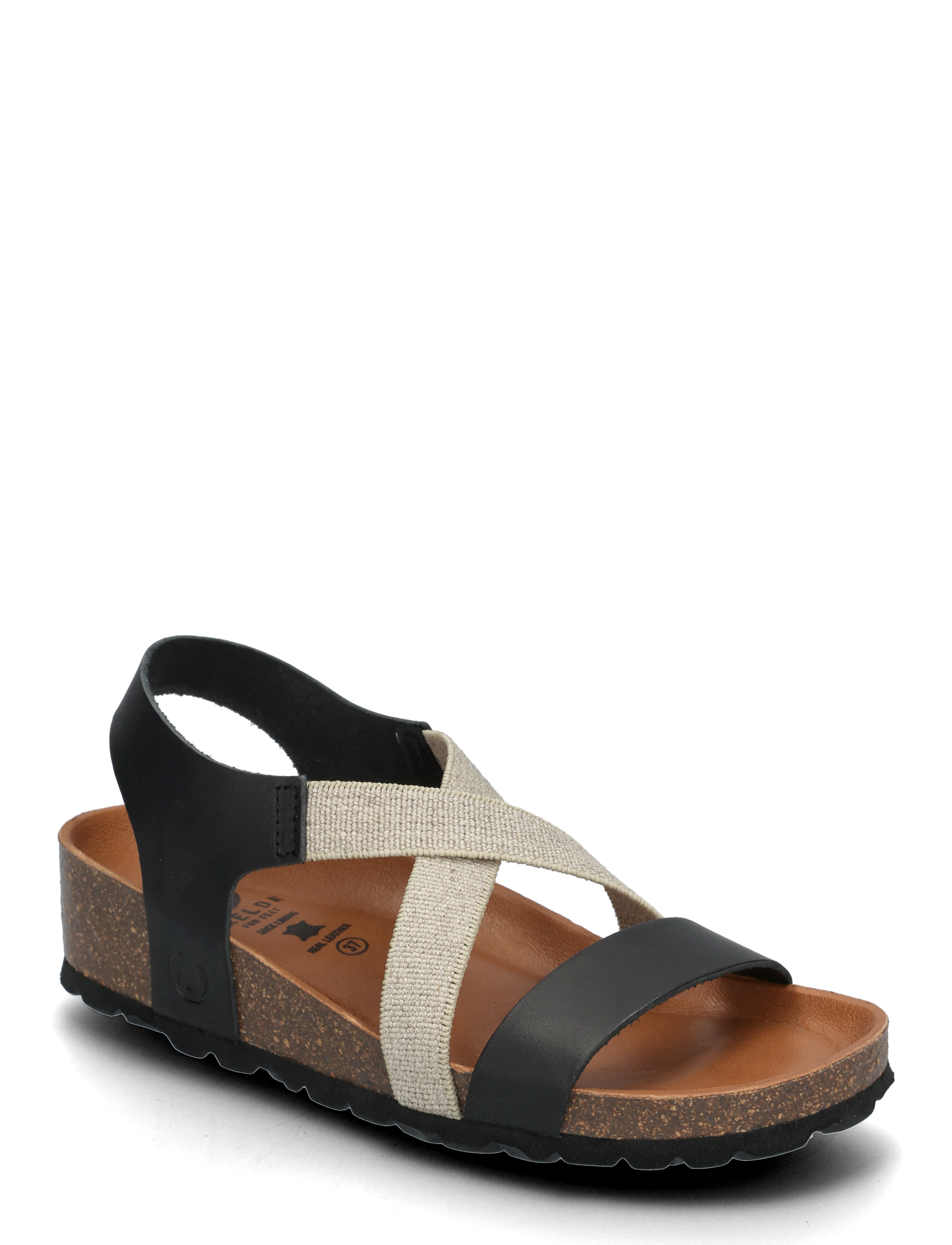 Axelda Maia, Kvinder, Krydsrem Kilehæl Sandaler, Sort, Str: 39