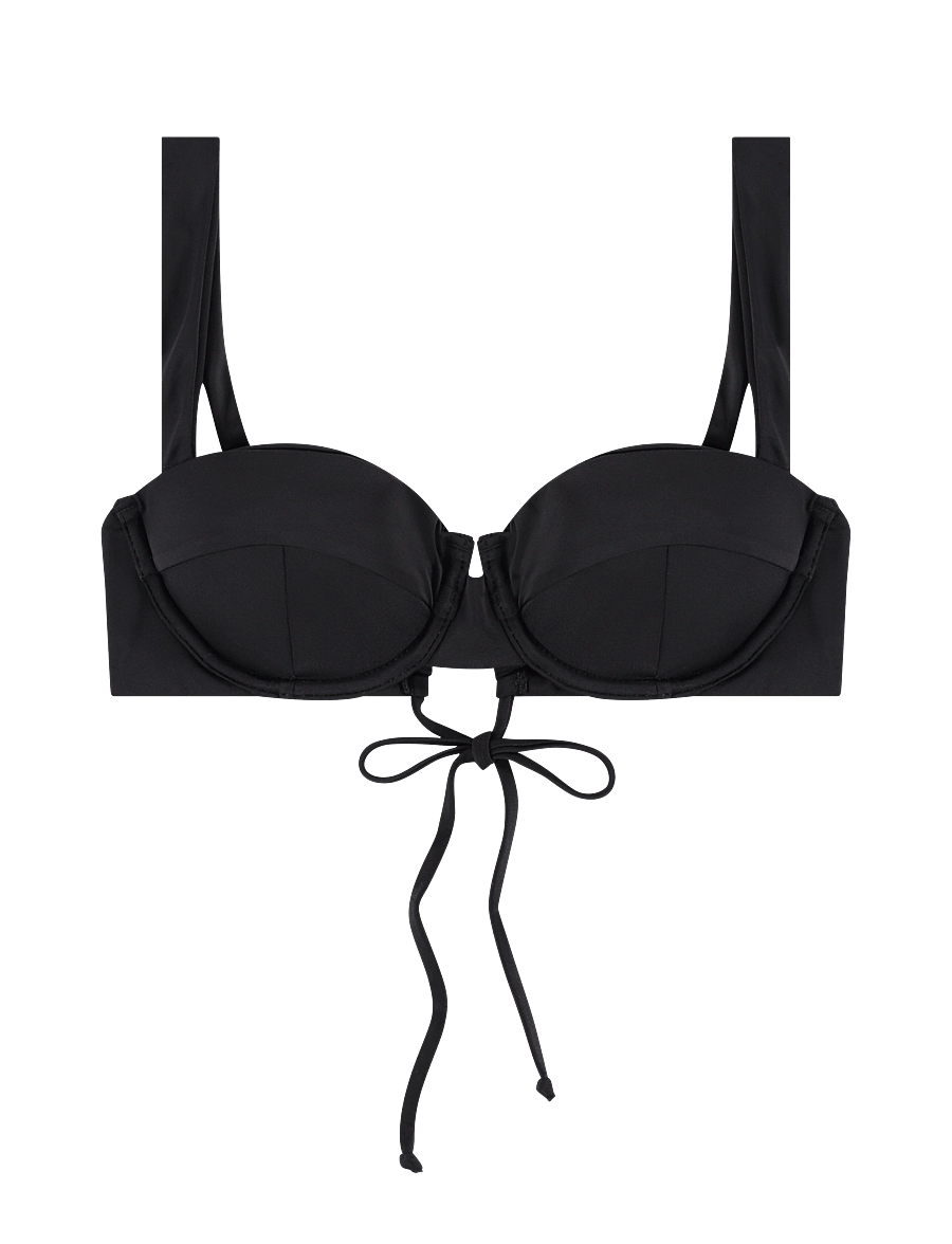 AYA Label - The Clio Top - stanik z fiszbinami bikini - black - 1