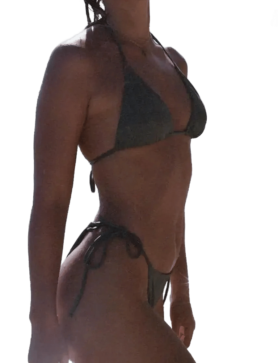 AYA Label - The Iris Bottom - bikini ar siksniņām sānos - sage green - 4