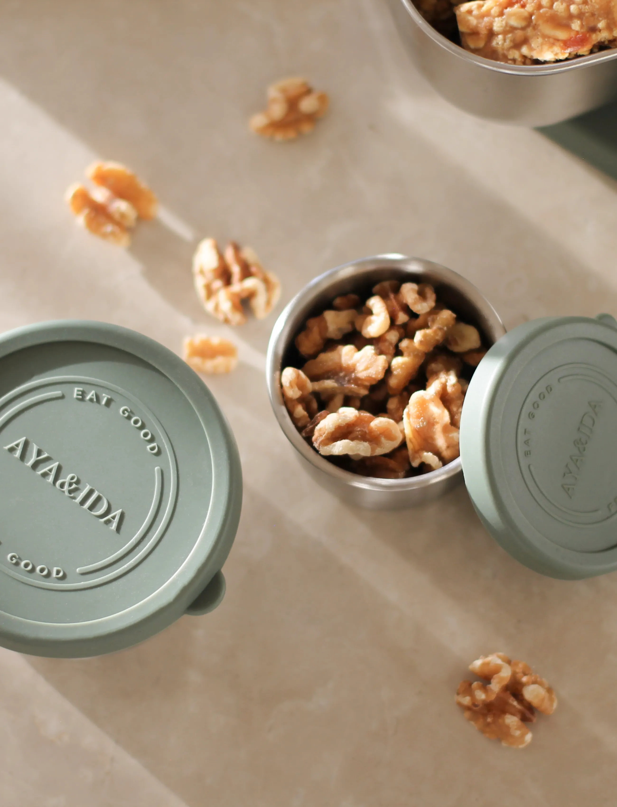 AYA&IDA Snack Containers, 100+200ml, Kitchen Storage, Grün - Lunch Boxes, Homeware