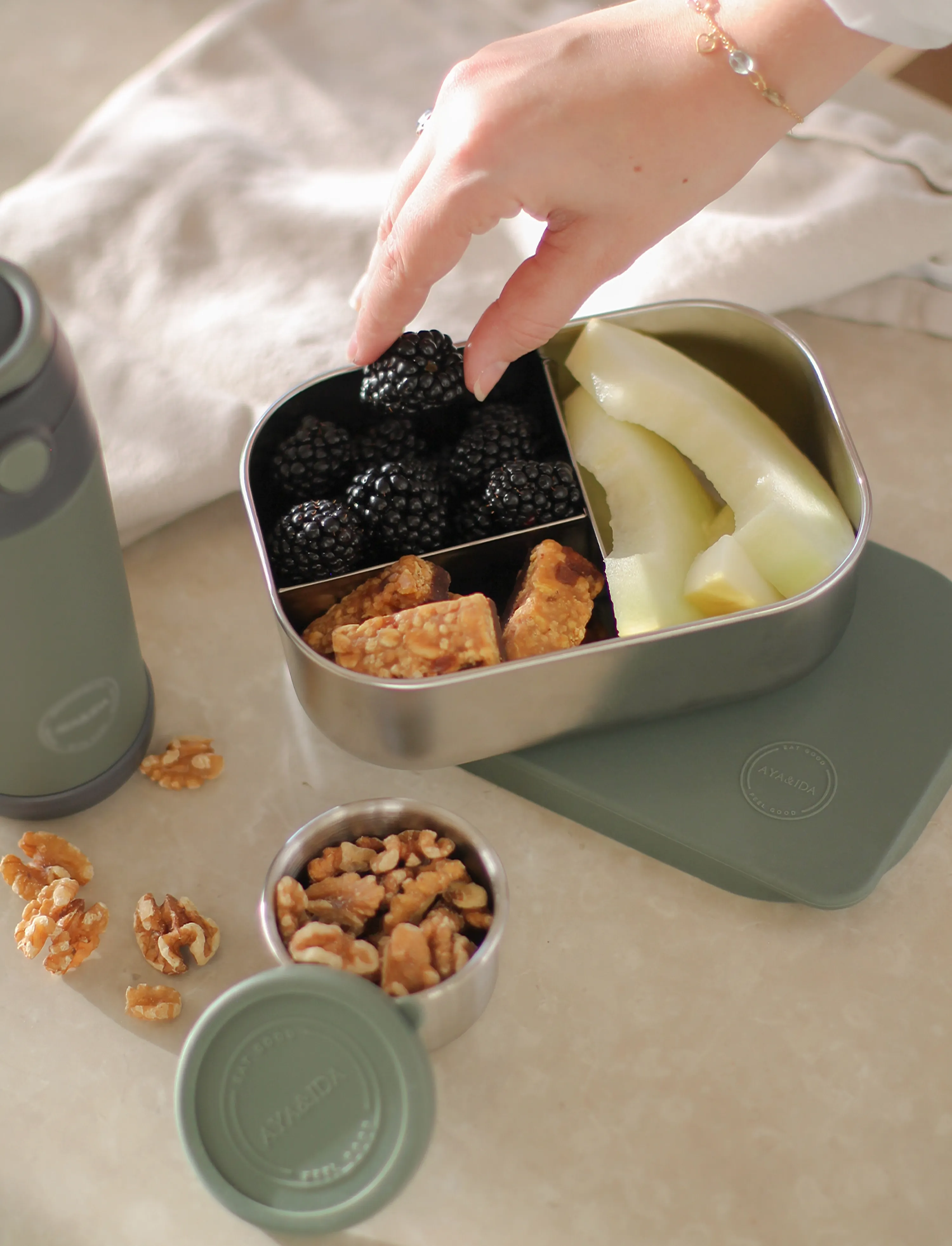 AYA&IDA Lunch Box, 900 ml, Kitchen Storage, Khakigrün - Boxes, Homeware