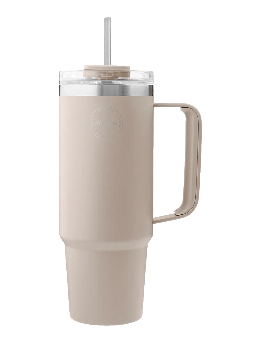 AYA&IDA - Thermo Cup with Straw - thermostassen - cream beige - 1