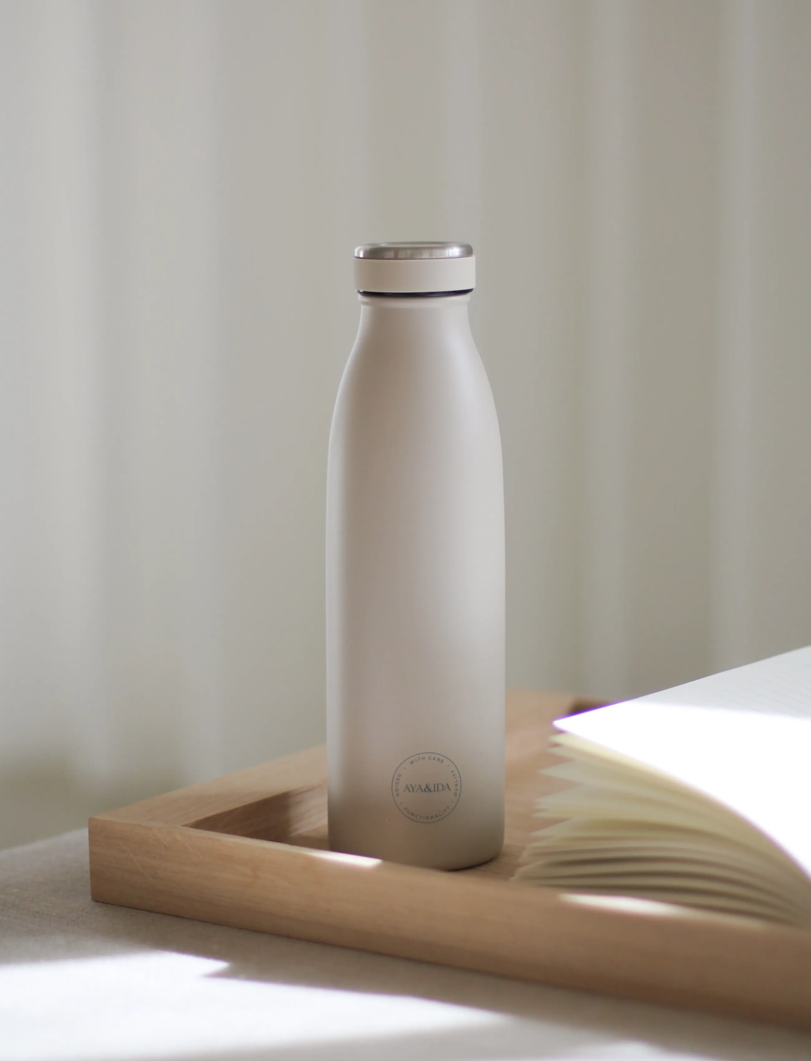 AYA&IDA Drinking Bottle, 500 ml, Kitchen, Beige - Water Bottles, Kinder