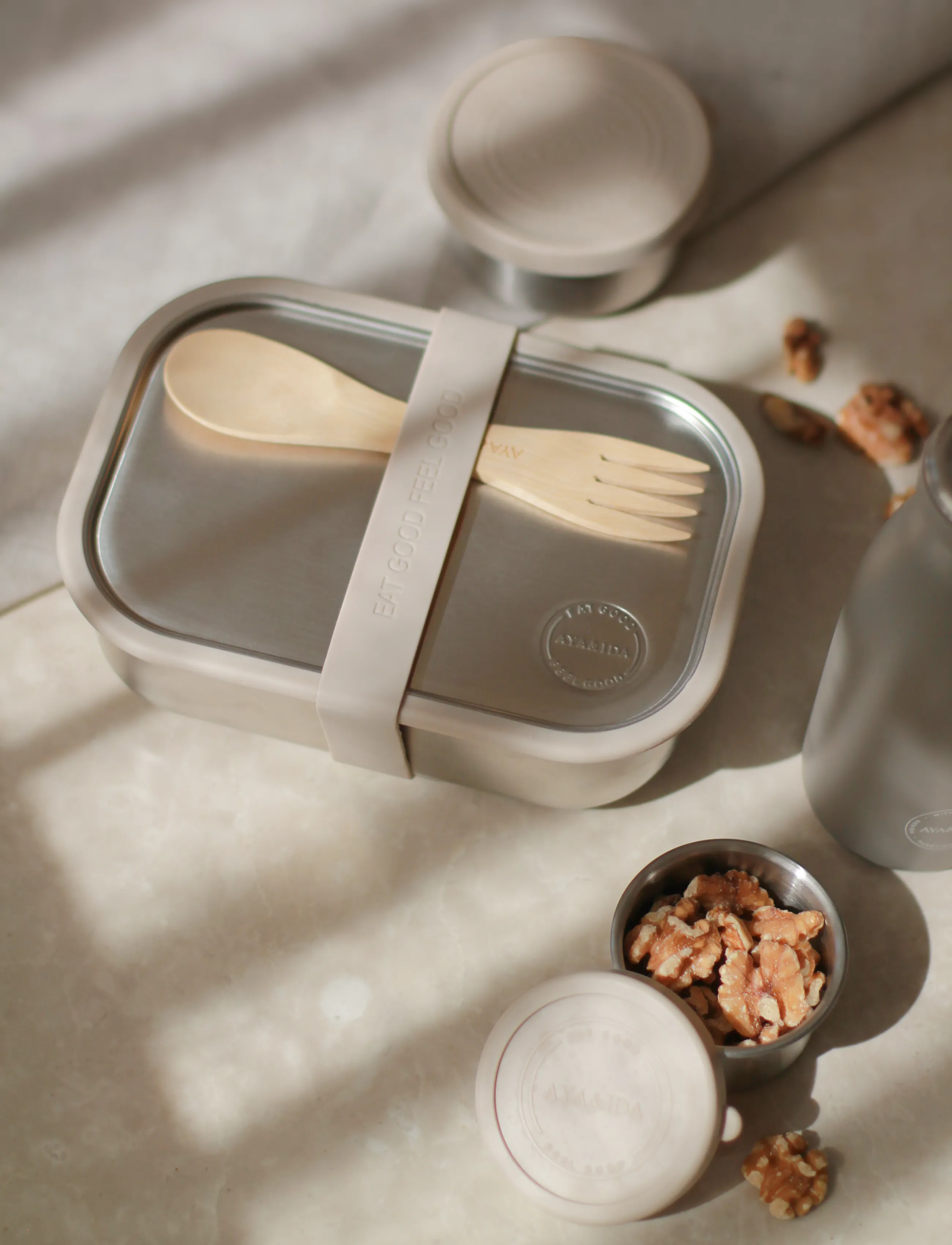 AYA&IDA Lunch Box, 1000 ml, Kitchen Storage, Beige - Boxes, Homeware