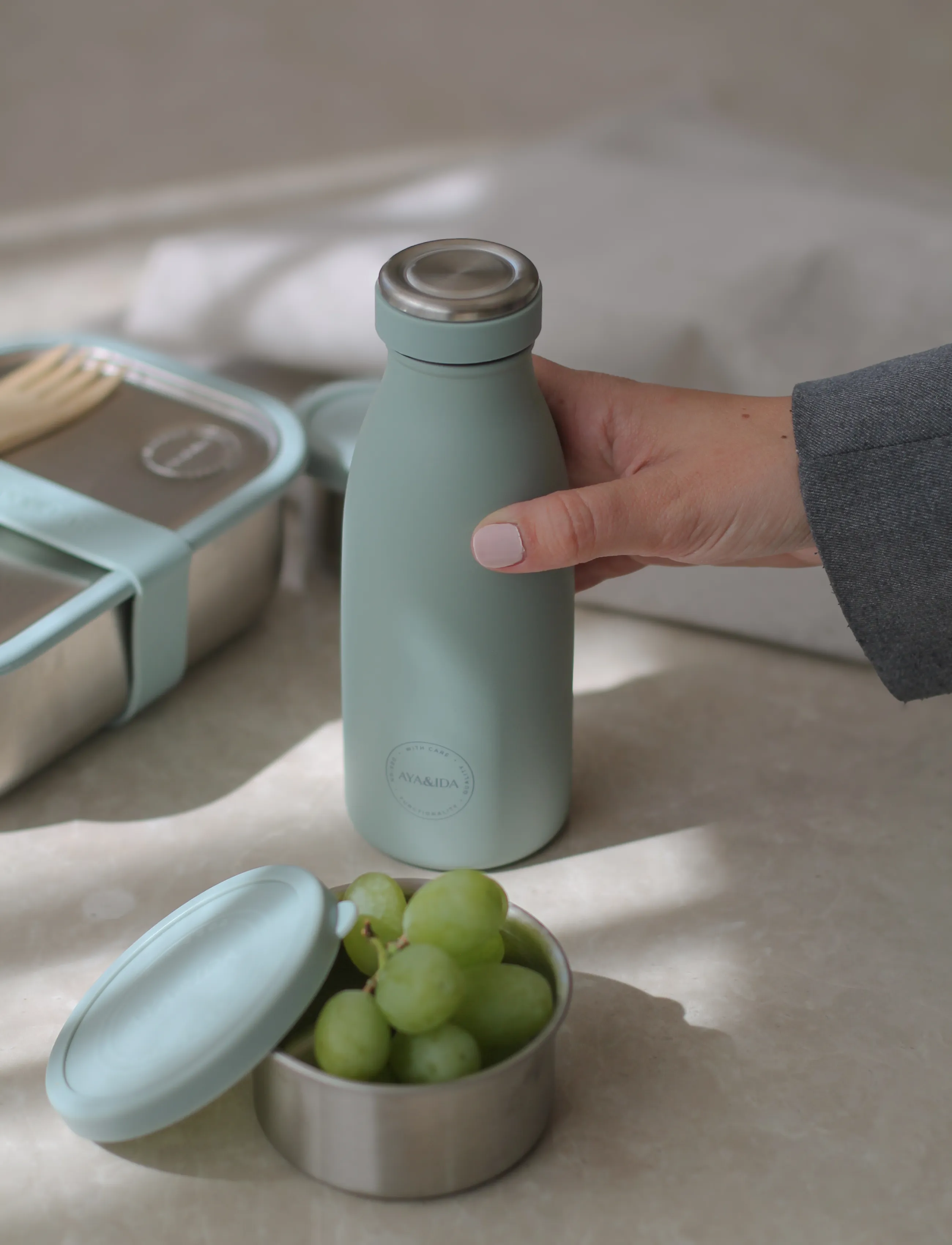 AYA&IDA Drinking Bottle, 350 ml, Kitchen, Grün - Water Bottles, Kinder