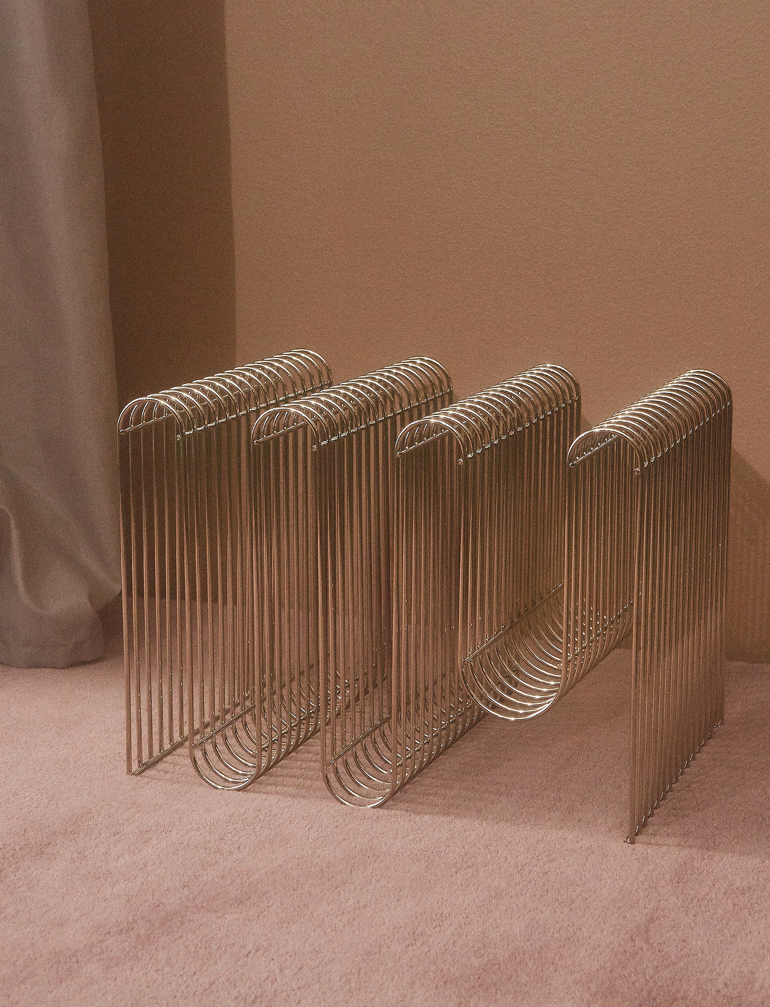 AYTM - CURVA magazine holder - zeitschriftenhalter - silver - 5
