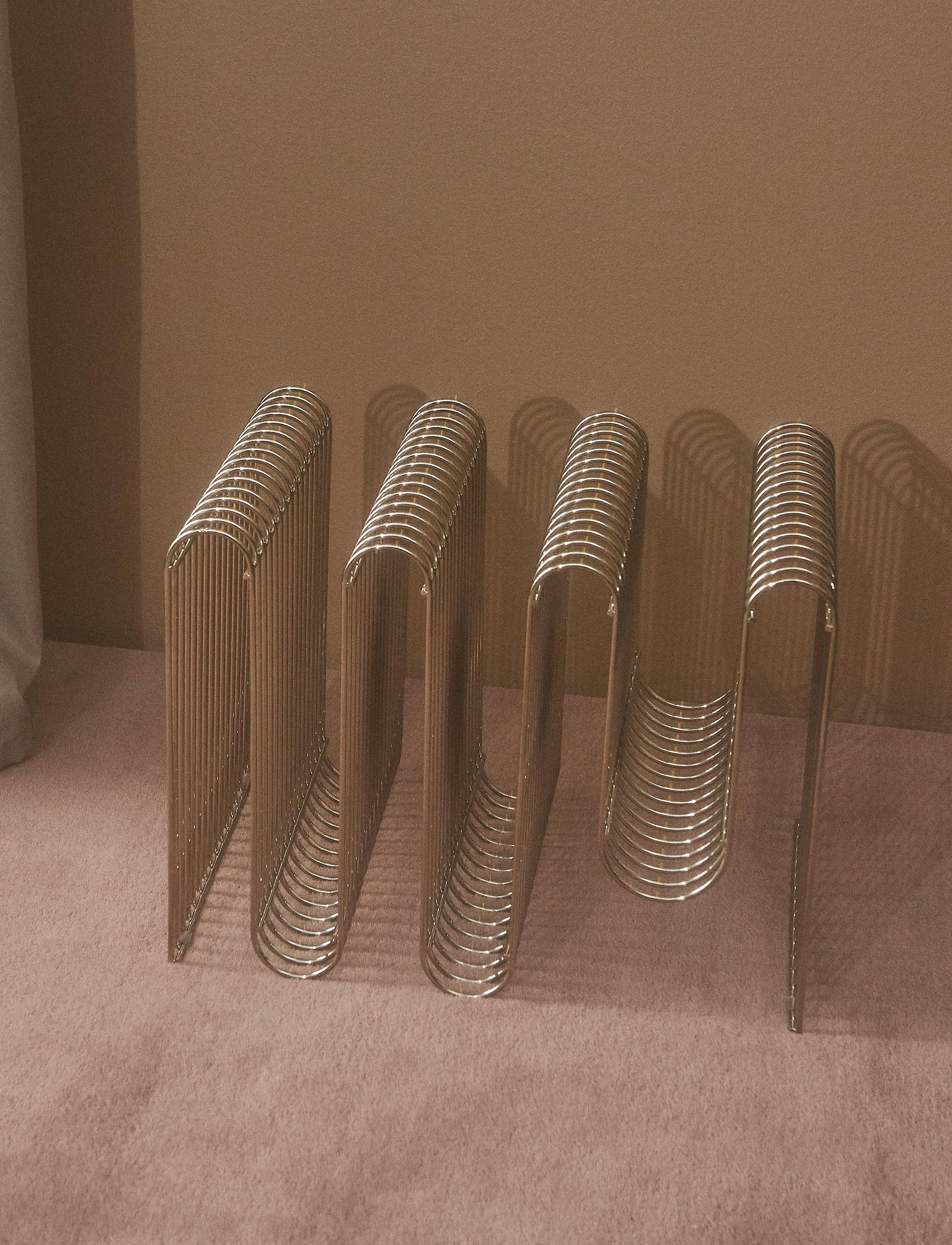 AYTM - CURVA magazine holder - zeitschriftenhalter - silver - 3