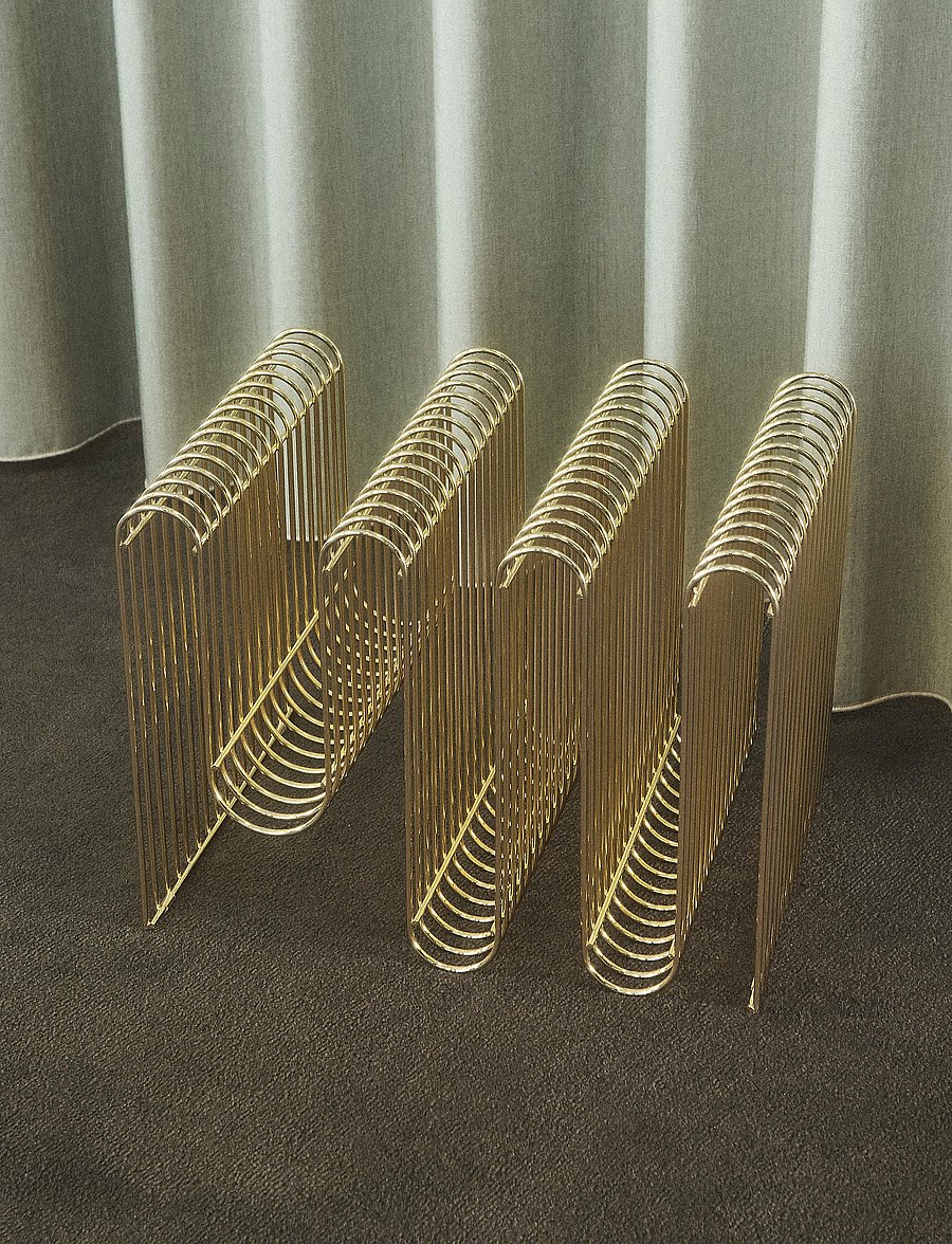 AYTM - CURVA magazine holder - zeitschriftenhalter - gold - 2