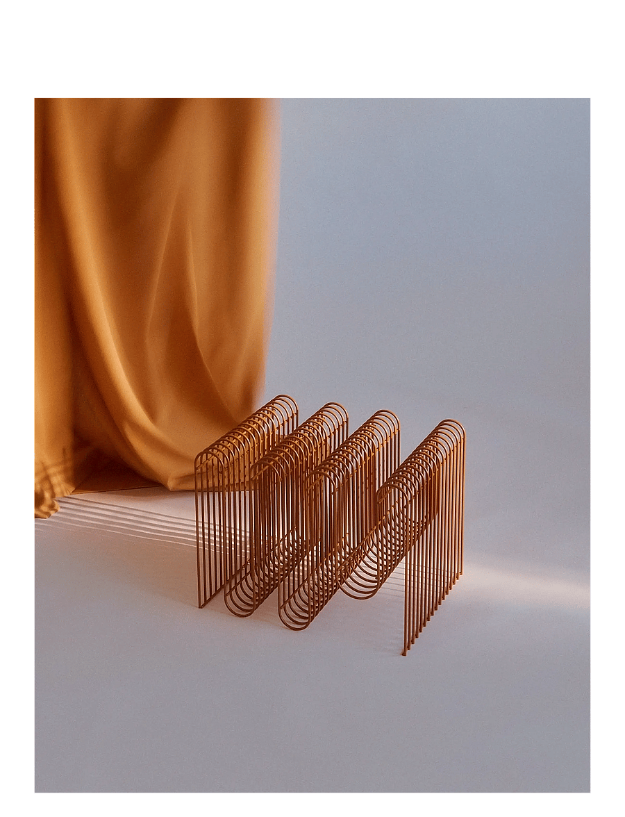 AYTM - CURVA magazine holder - zeitschriftenhalter - amber - 3