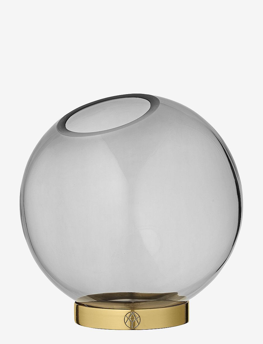 AYTM - GLOBE vase w. stand - vasen - black/gold - 0
