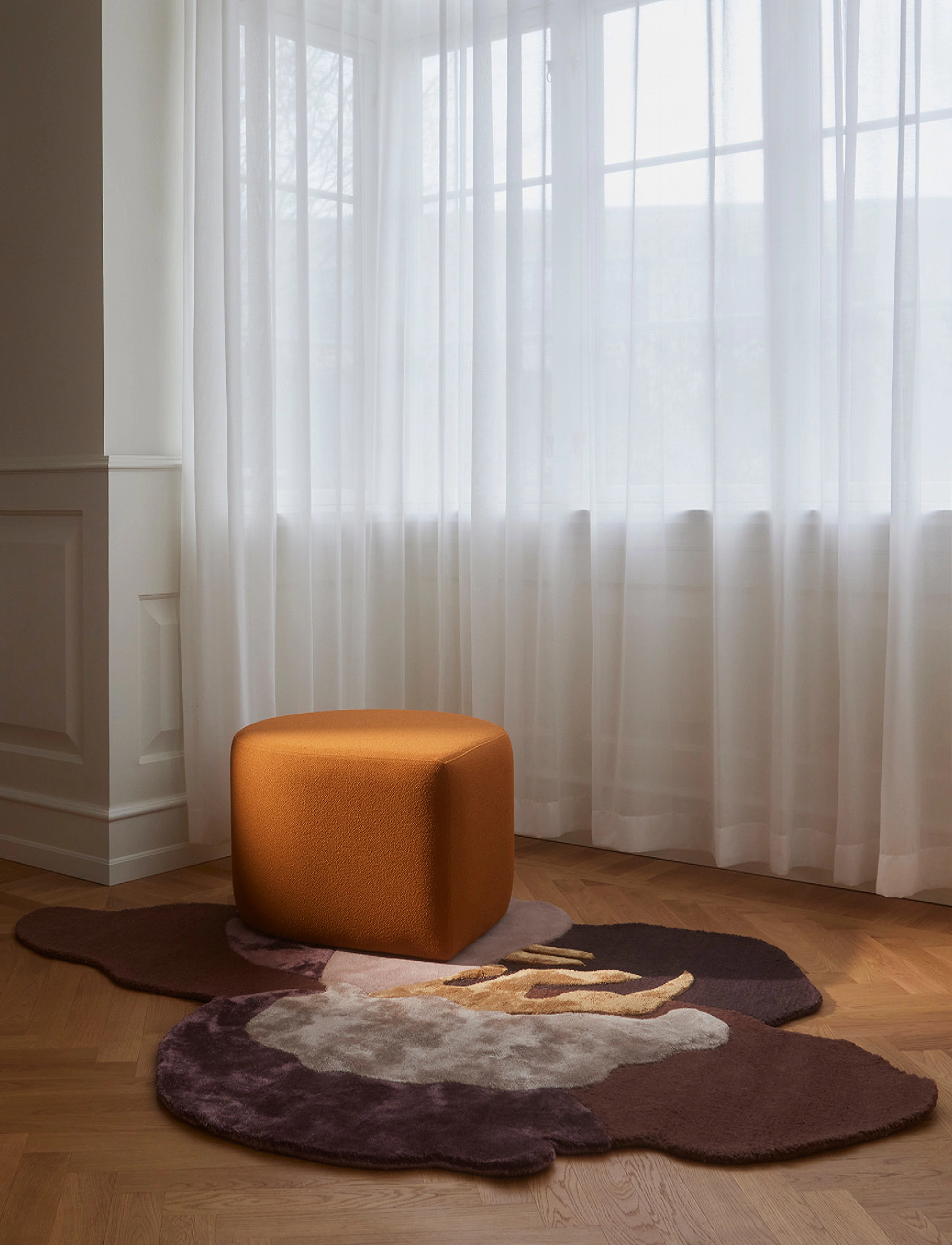AYTM Stilla Puf, One Size x 70, Furniture, Orange - Pouffes, Homeware