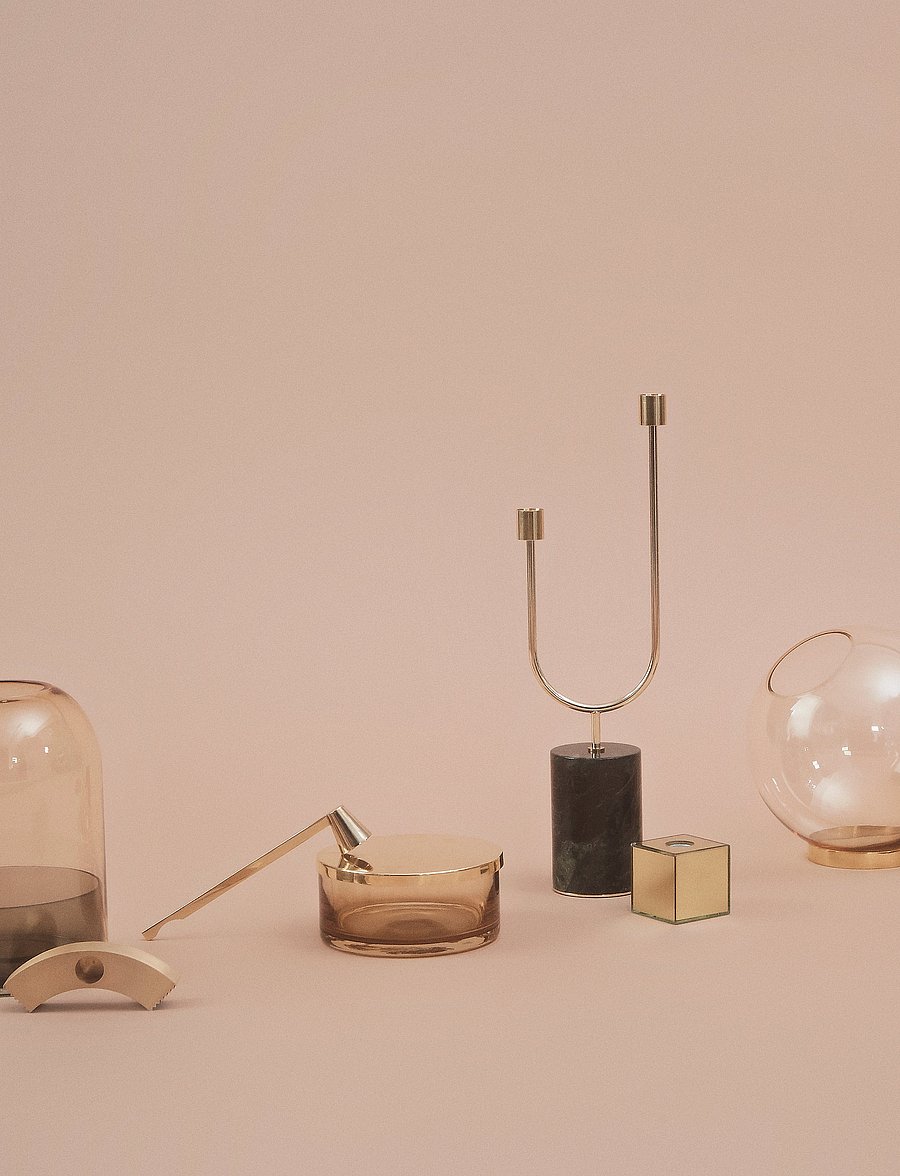 AYTM - TOTA lantern - vasen - amber/black - 0