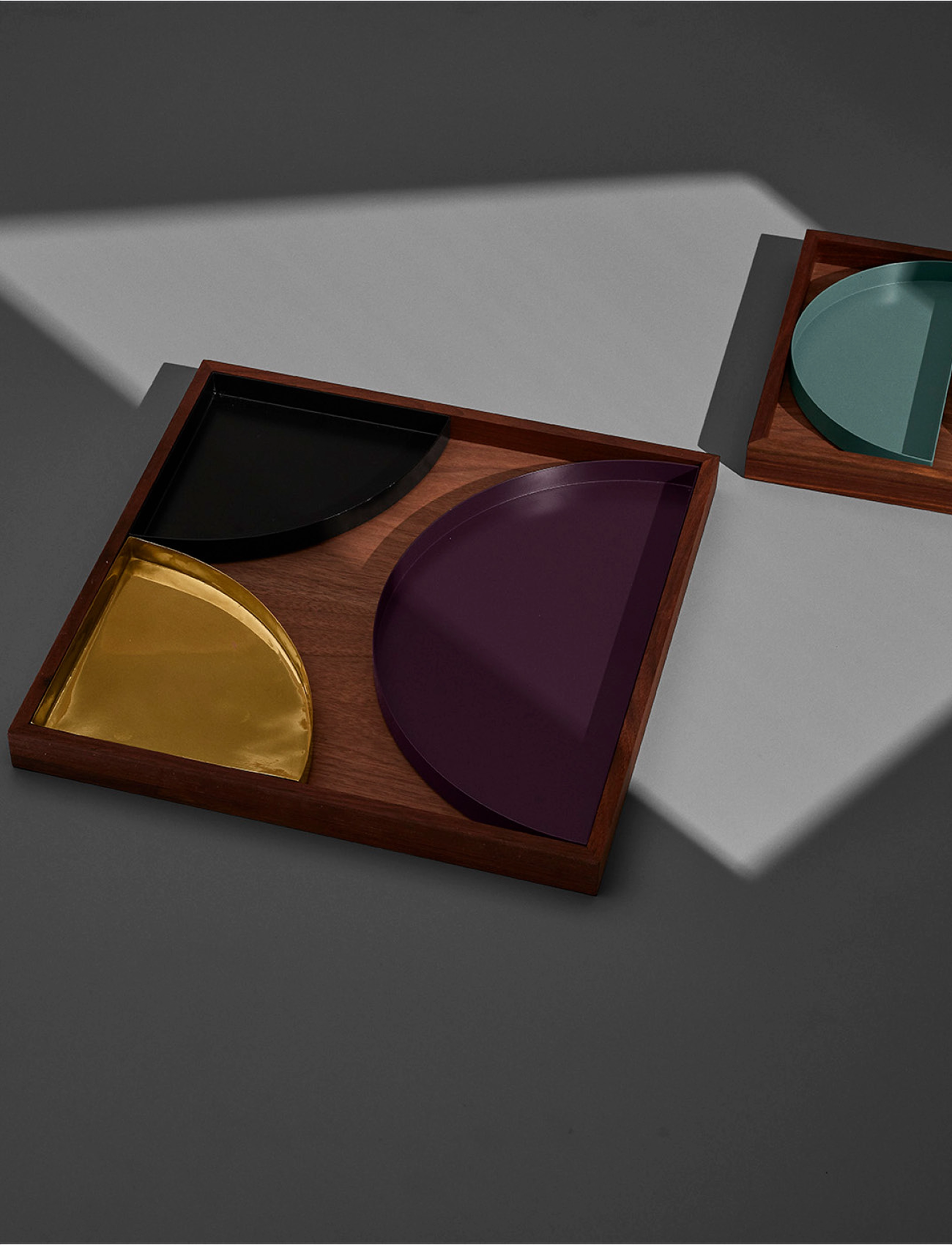 AYTM - UNITY wooden tray - decorative platters - walnut - 4