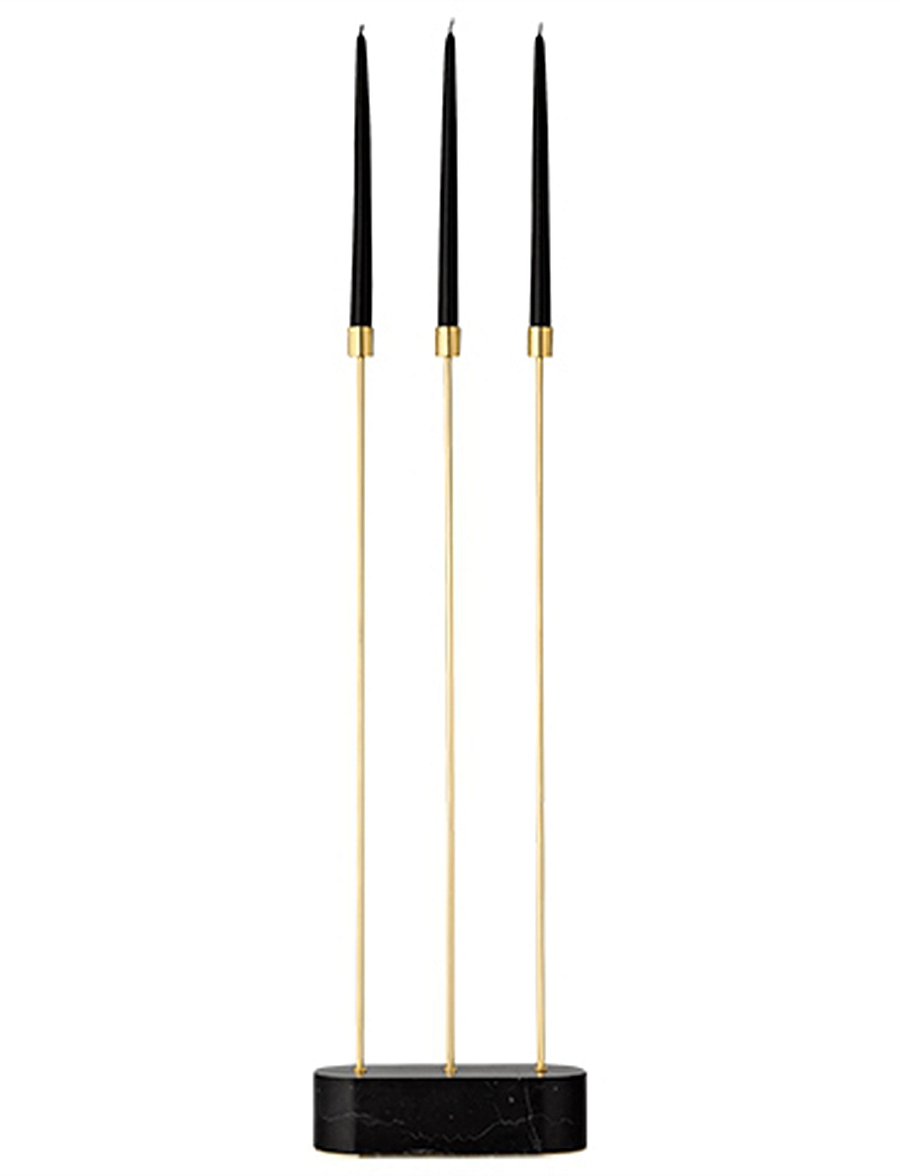 AYTM - GRASIL floor candle holder - küünlaalused ja küünlajalad - black/gold - 1