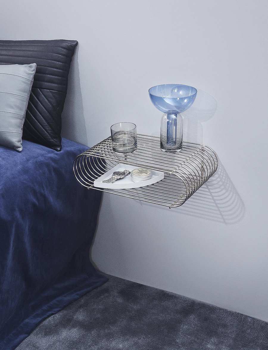 AYTM - CURVA shelf - badezimmerverwahrung - silver - 2