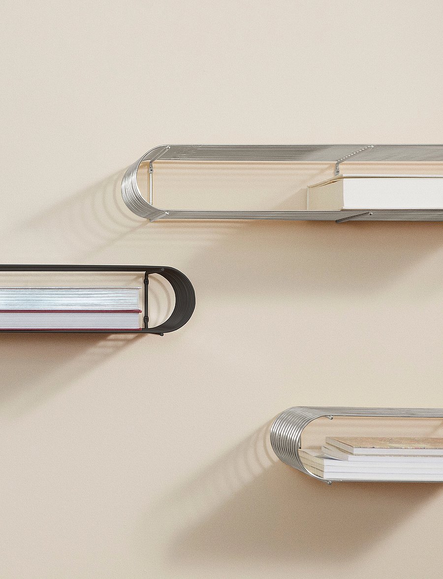 AYTM - CURVA shelf - badezimmerverwahrung - silver - 2