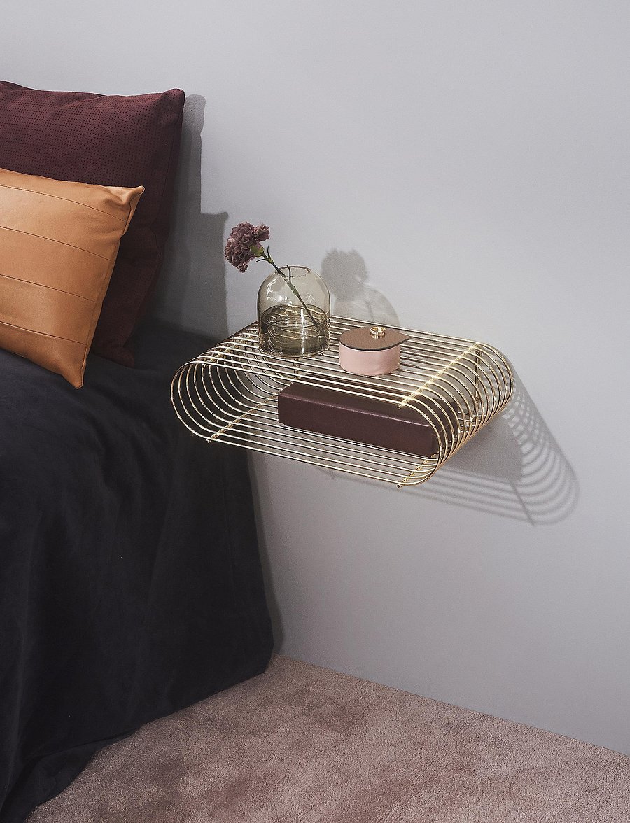 AYTM - CURVA shelf - badezimmerverwahrung - gold - 2
