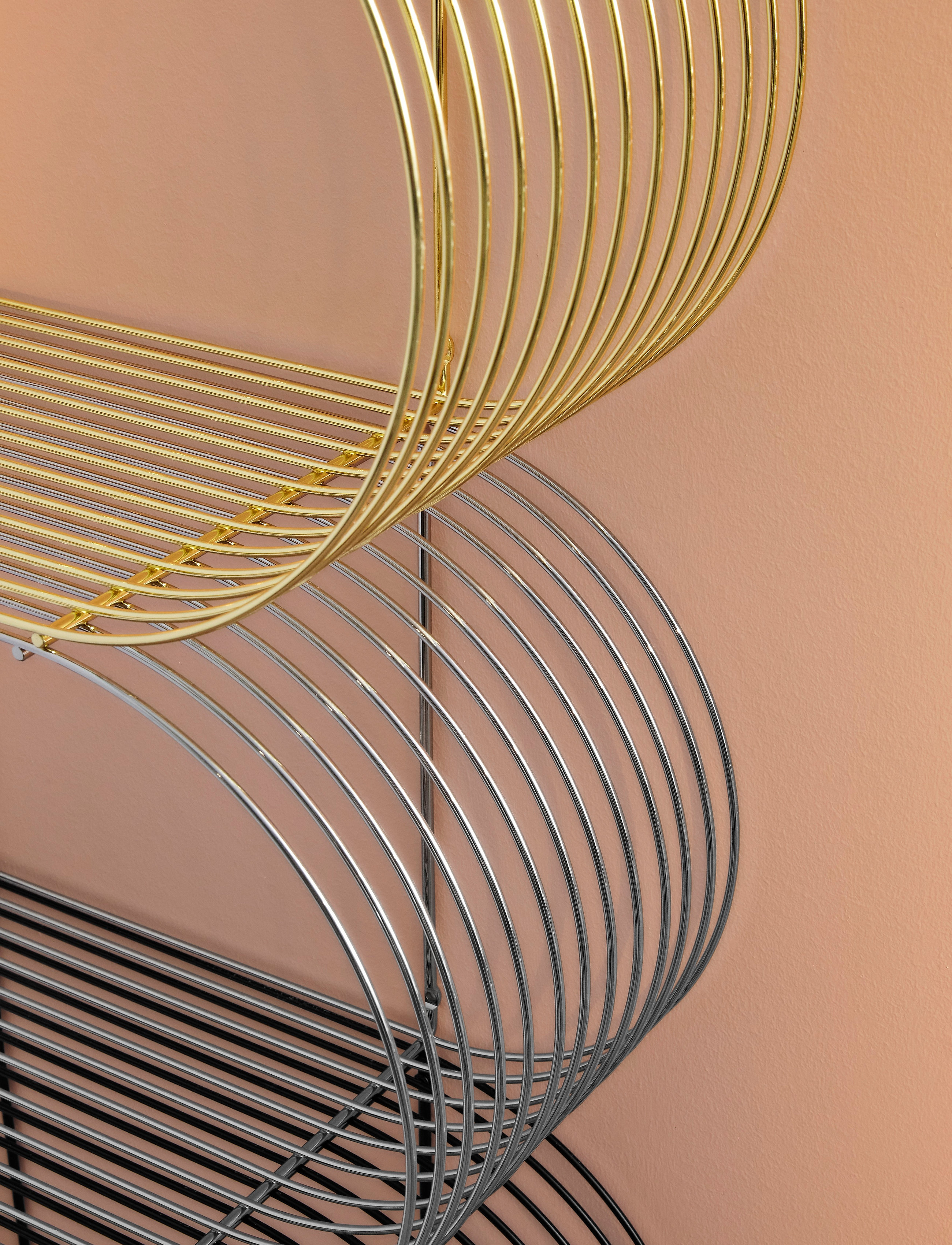AYTM Curva Hylde, 61.4X33 cm, Gold, Møbler > Hylder, Unisex